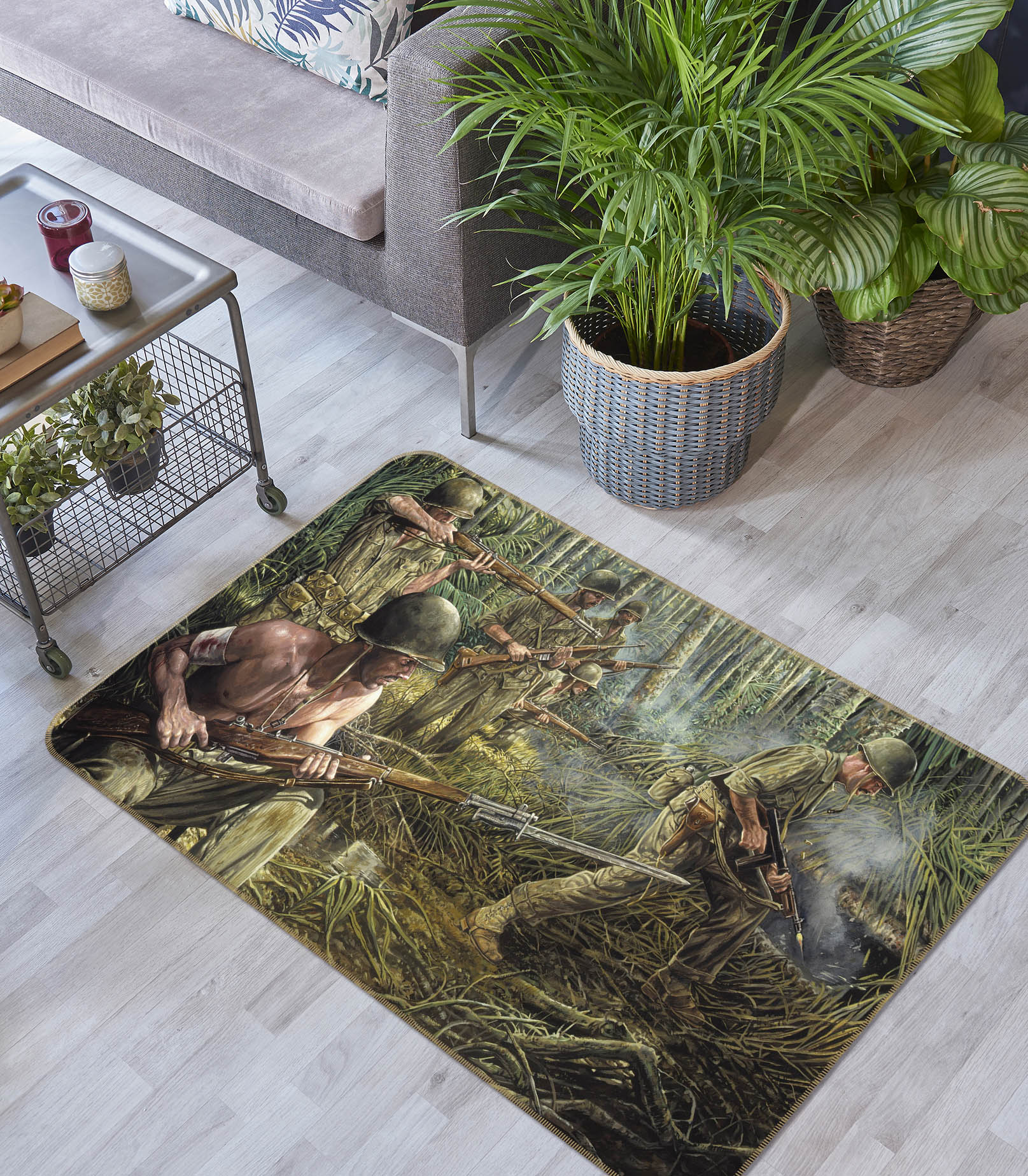 3D Jungle Soldier 35154 Non Slip Rug Mat
