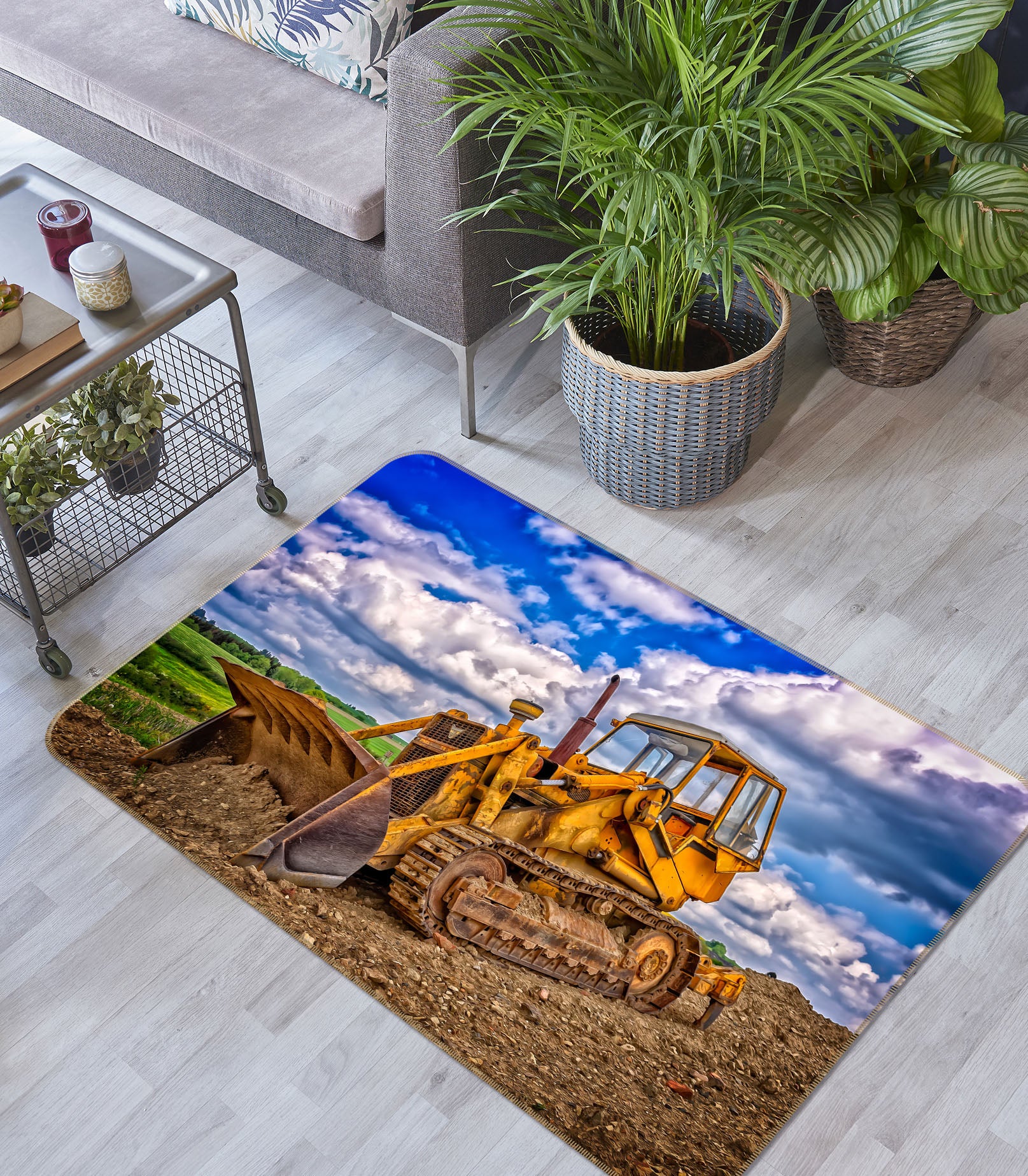 3D Excavator 38205 Vehicle Non Slip Rug Mat