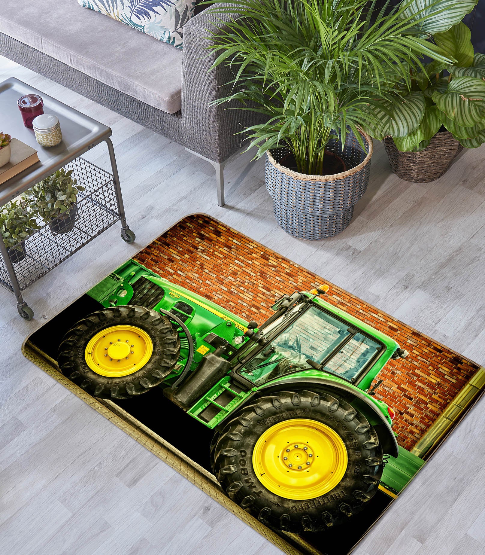 3D Green Car 68044 Vehicle Non Slip Rug Mat