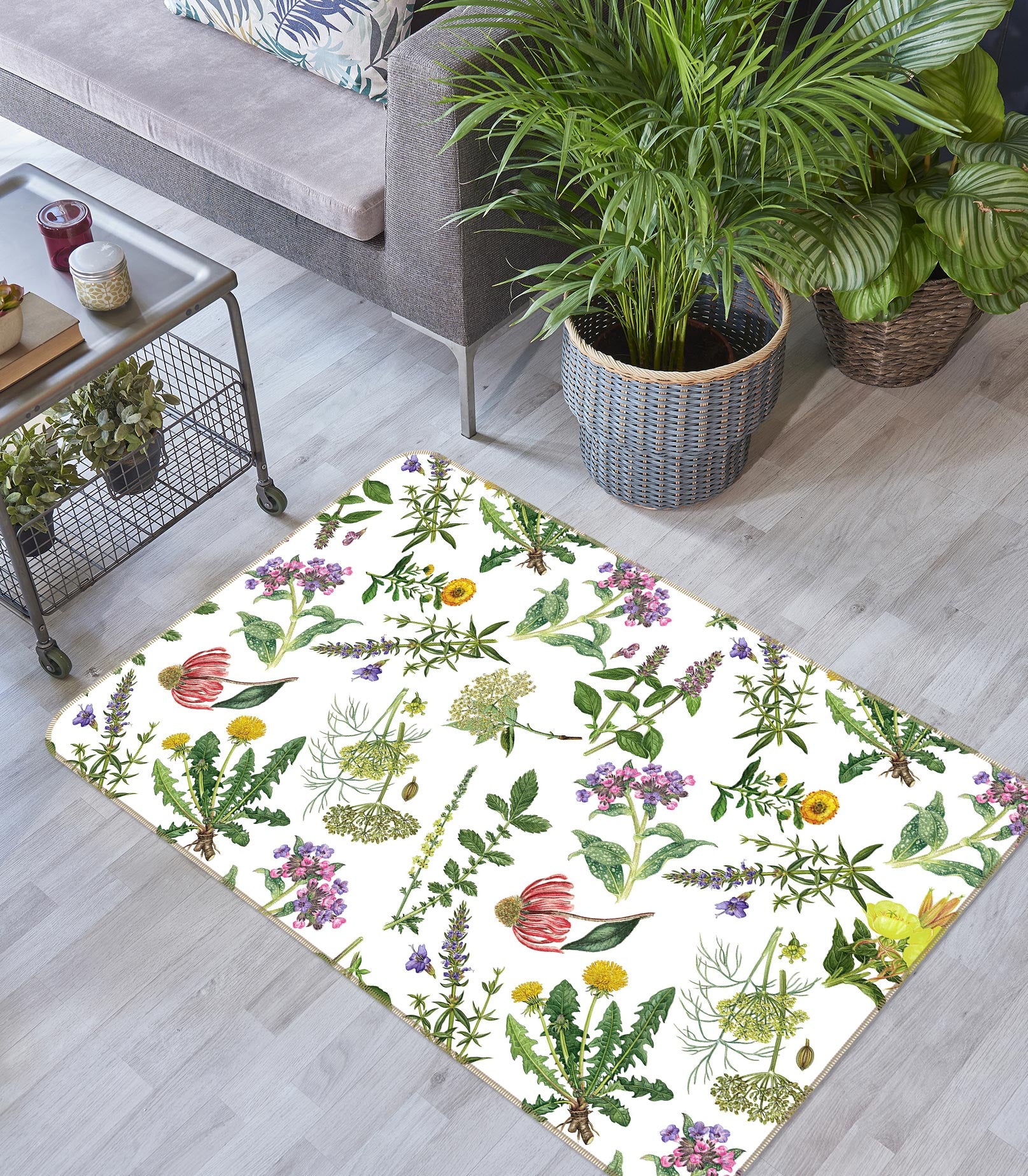 3D Chrysanthemum Gypsophila 112 Uta Naumann Rug Non Slip Rug Mat