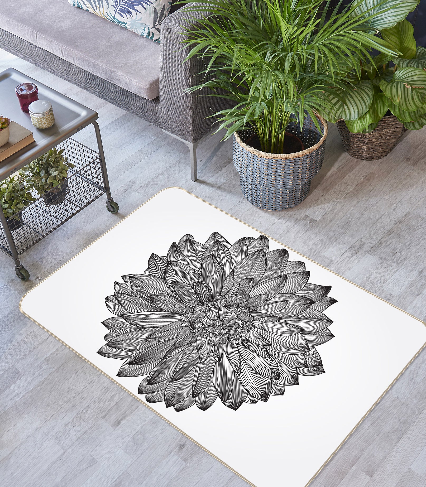3D Flowers 34237 Non Slip Rug Mat
