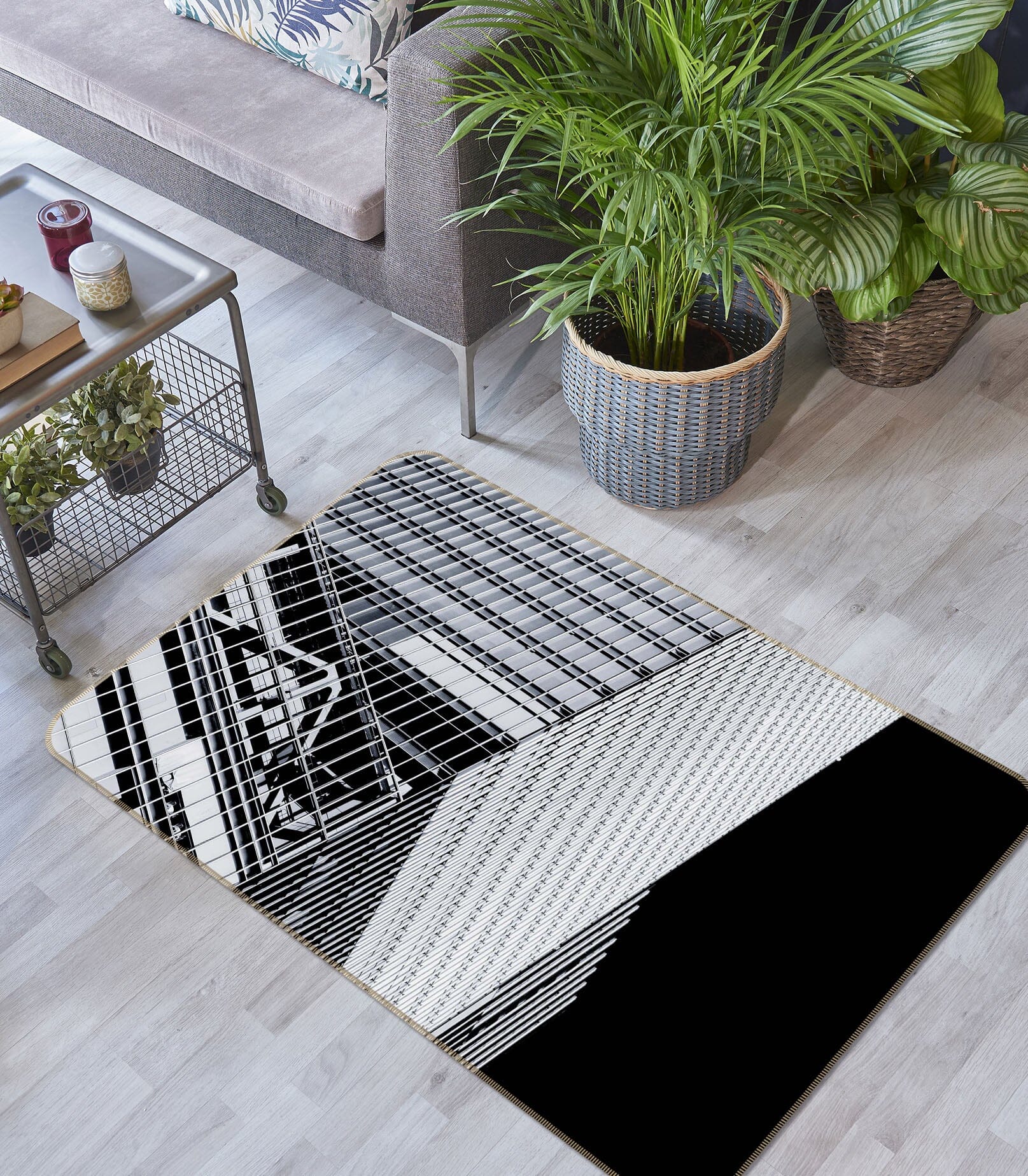 3D Steel Fence 1008 Noirblanc777 Rug Non Slip Rug Mat Mat AJ Creativity Home