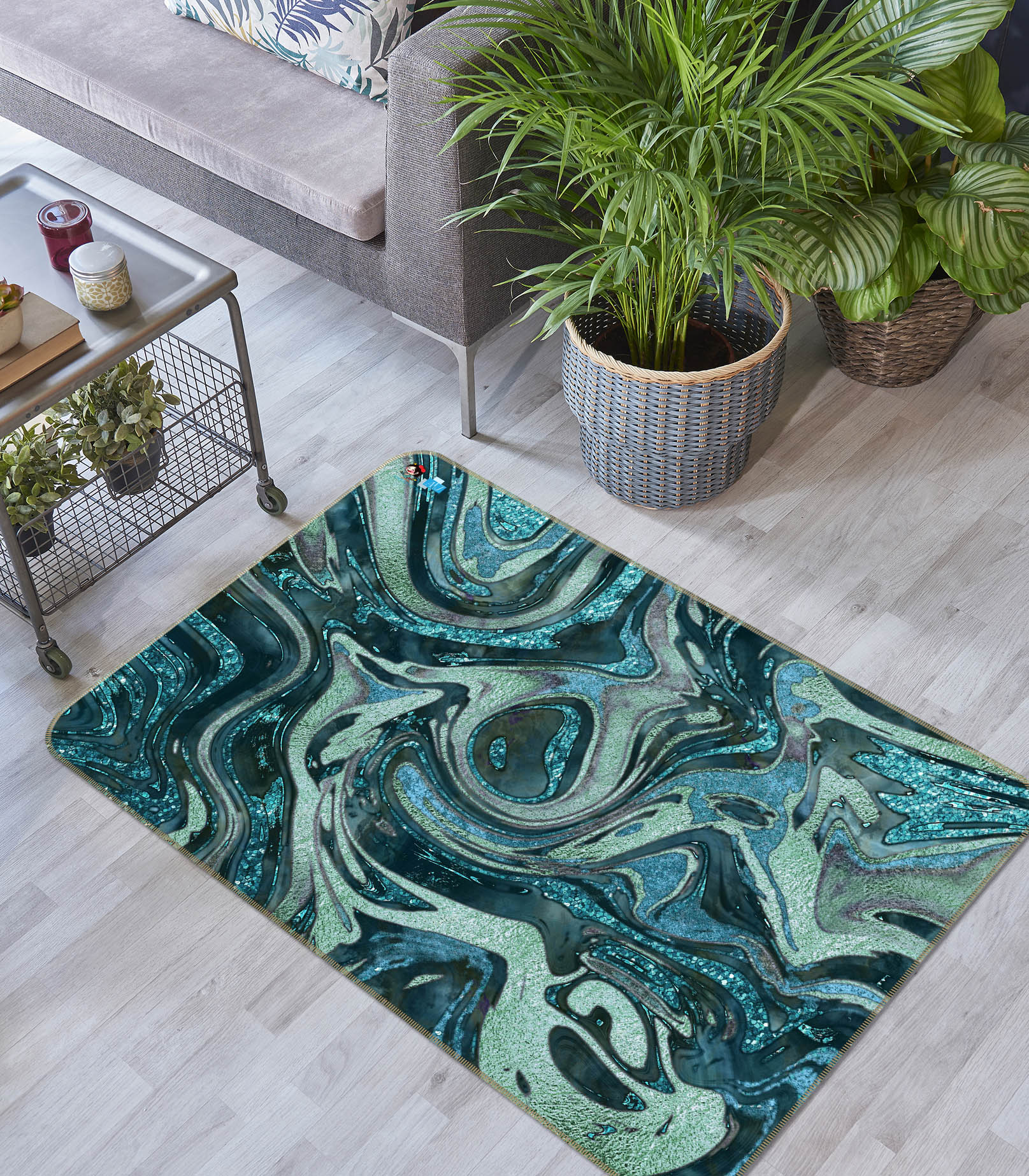 3D Green Texture 83013 Andrea haase Rug Non Slip Rug Mat