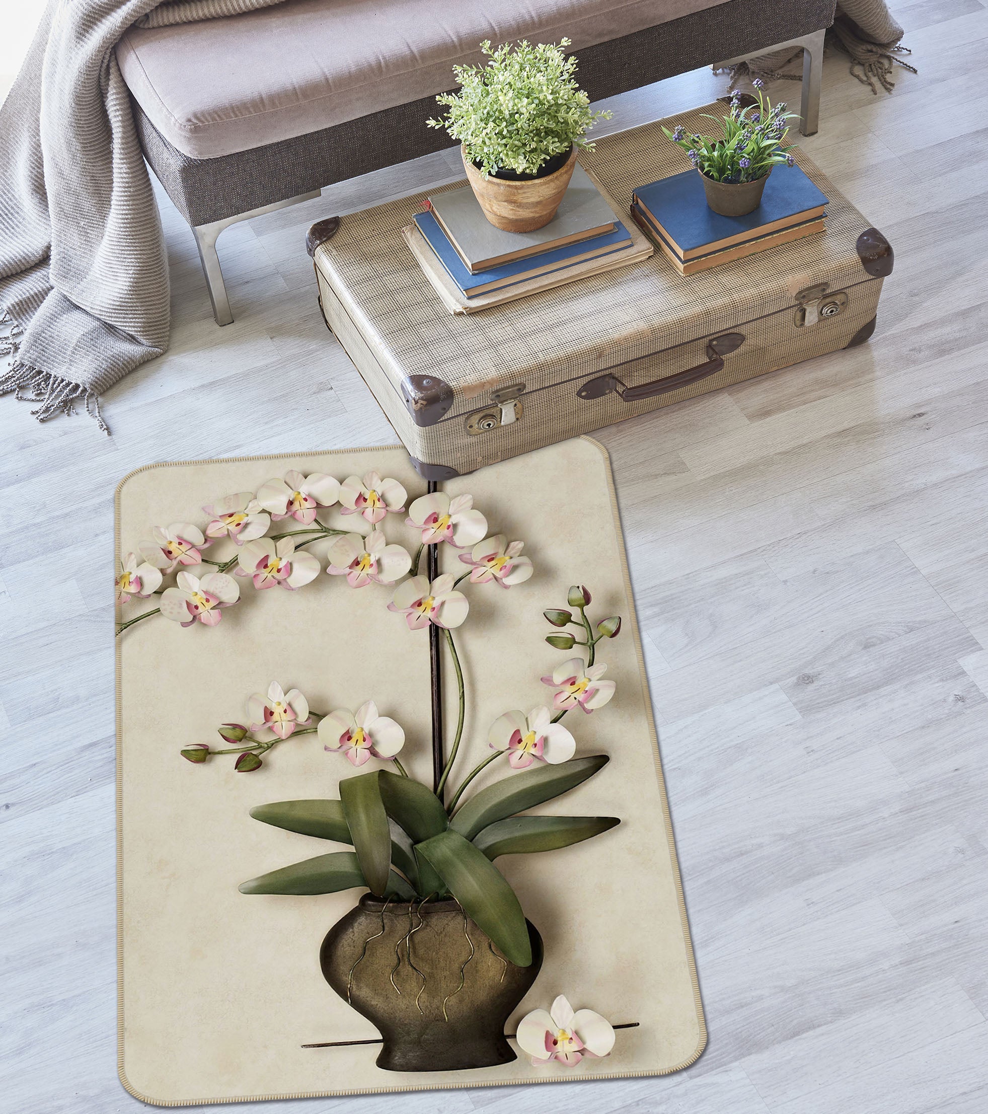 3D Vase Flowers 65001 Non Slip Rug Mat