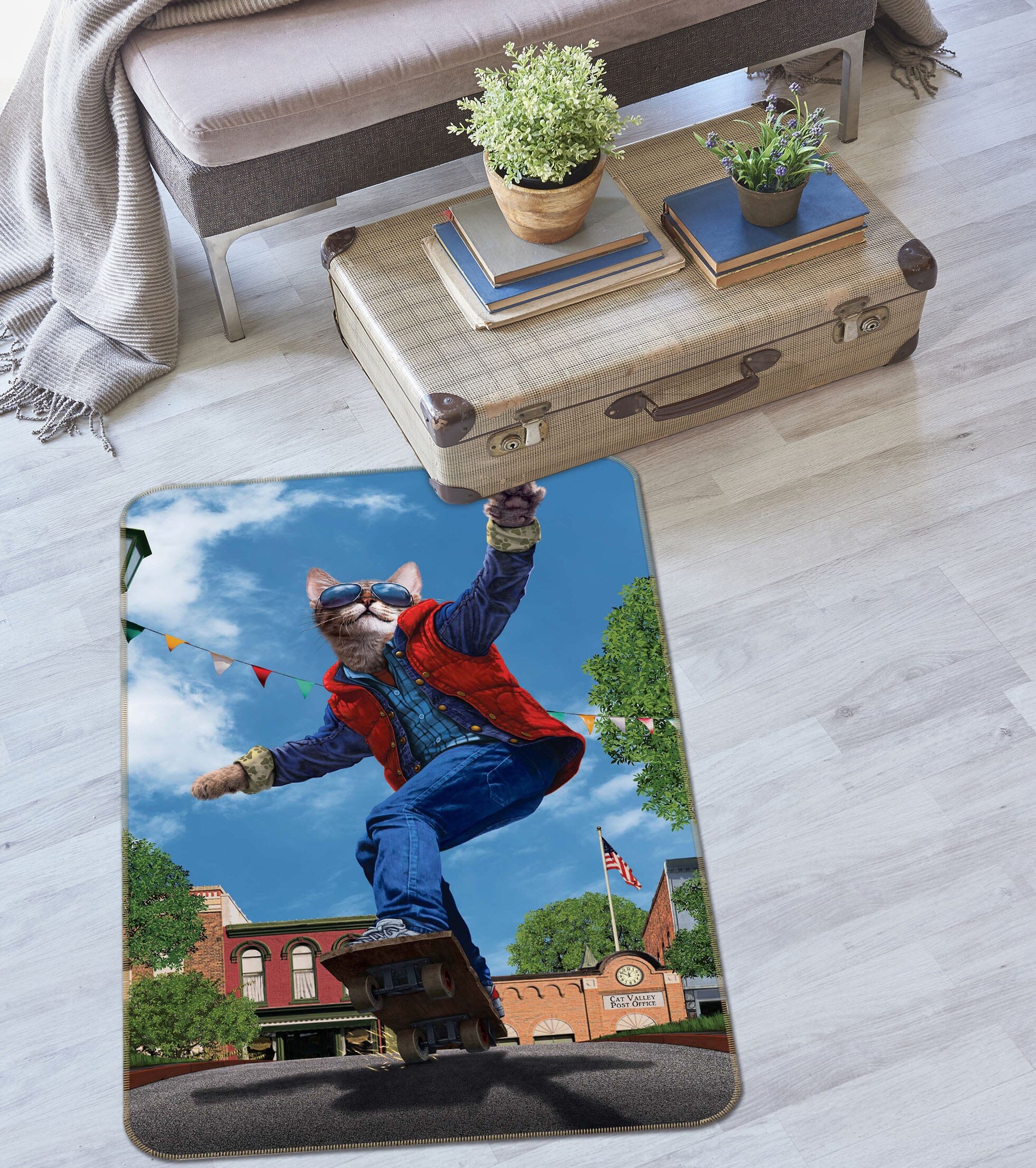 3D Cat To The Future 1017 Vincent Hie Rug Non Slip Rug Mat Mat AJ Creativity Home