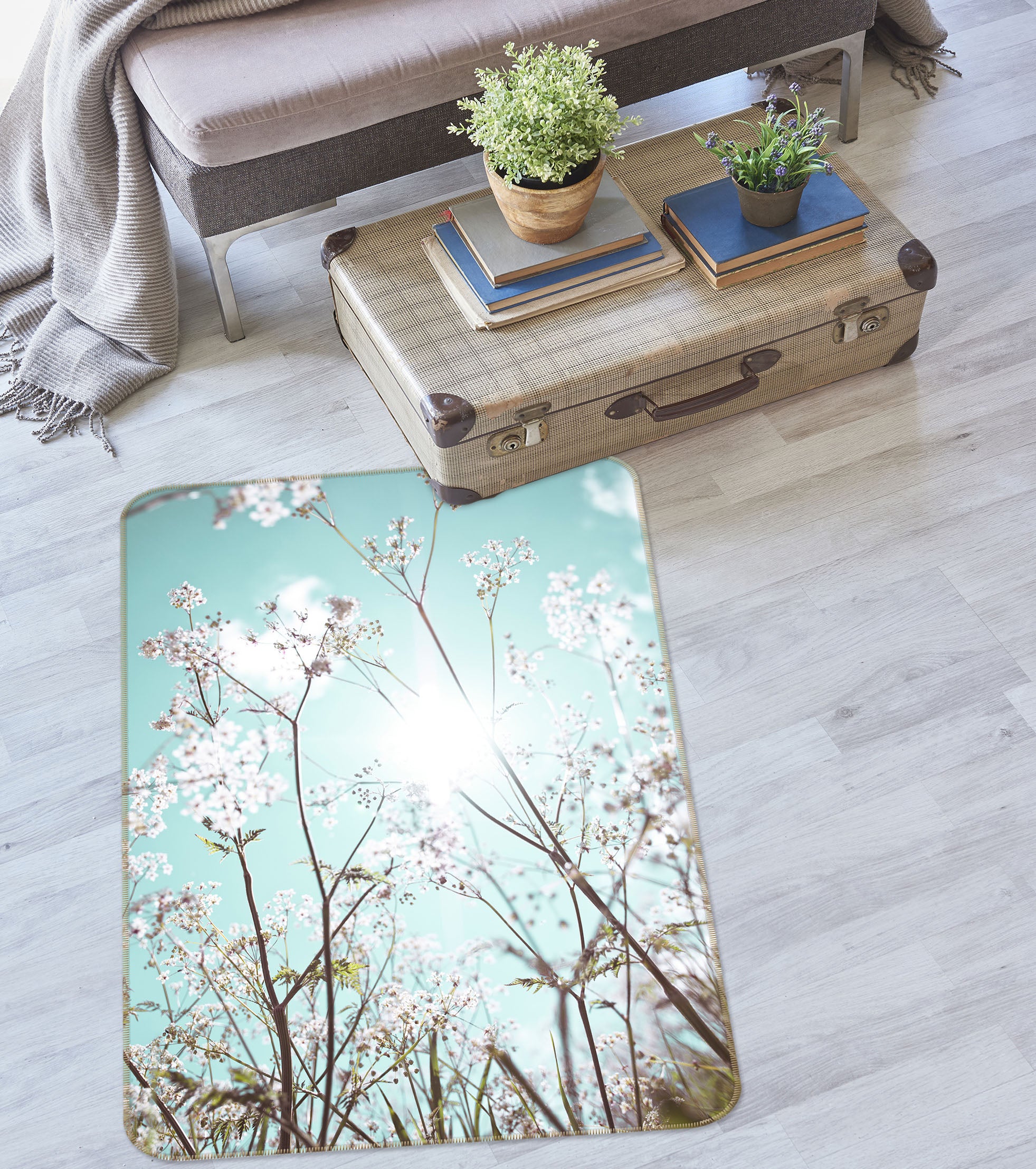 3D Flower Bush 83287 Assaf Frank Rug Non Slip Rug Mat