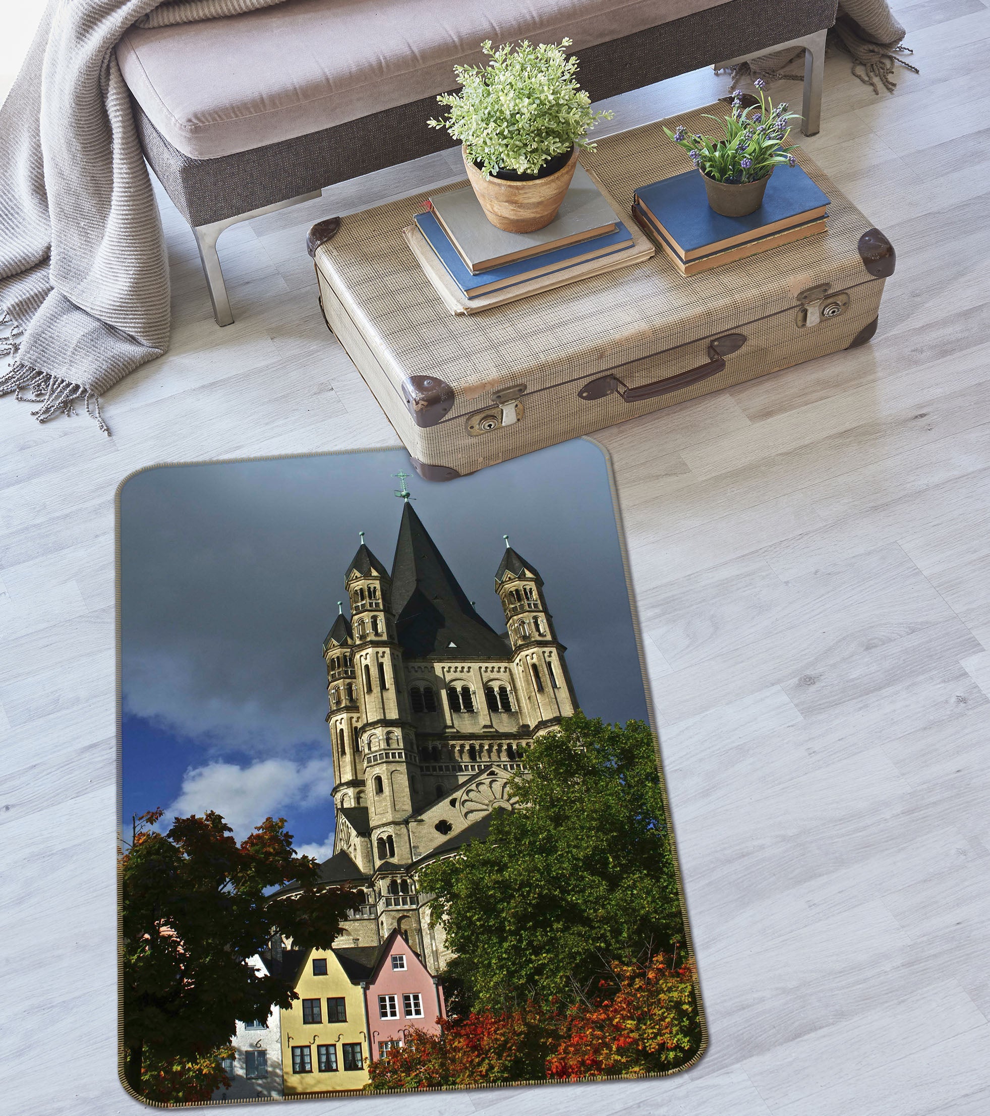 3D Trees Houses 84089 Kathy Barefield Rug Non Slip Rug Mat