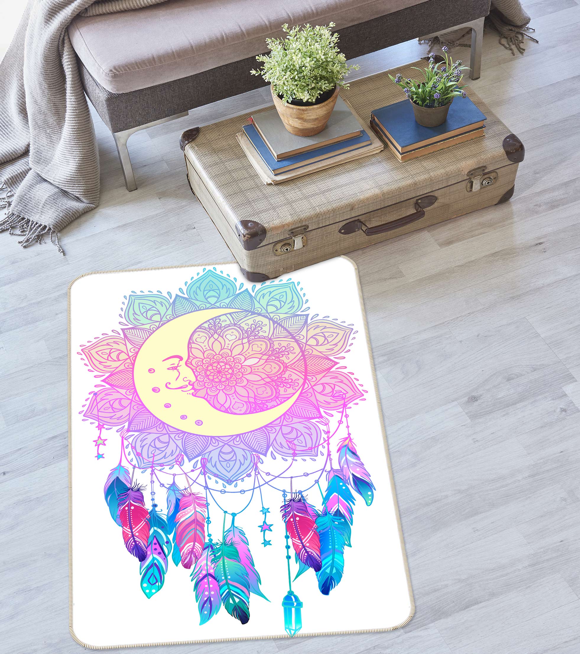 3D Moon Dream Catcher 37133 Non Slip Rug Mat