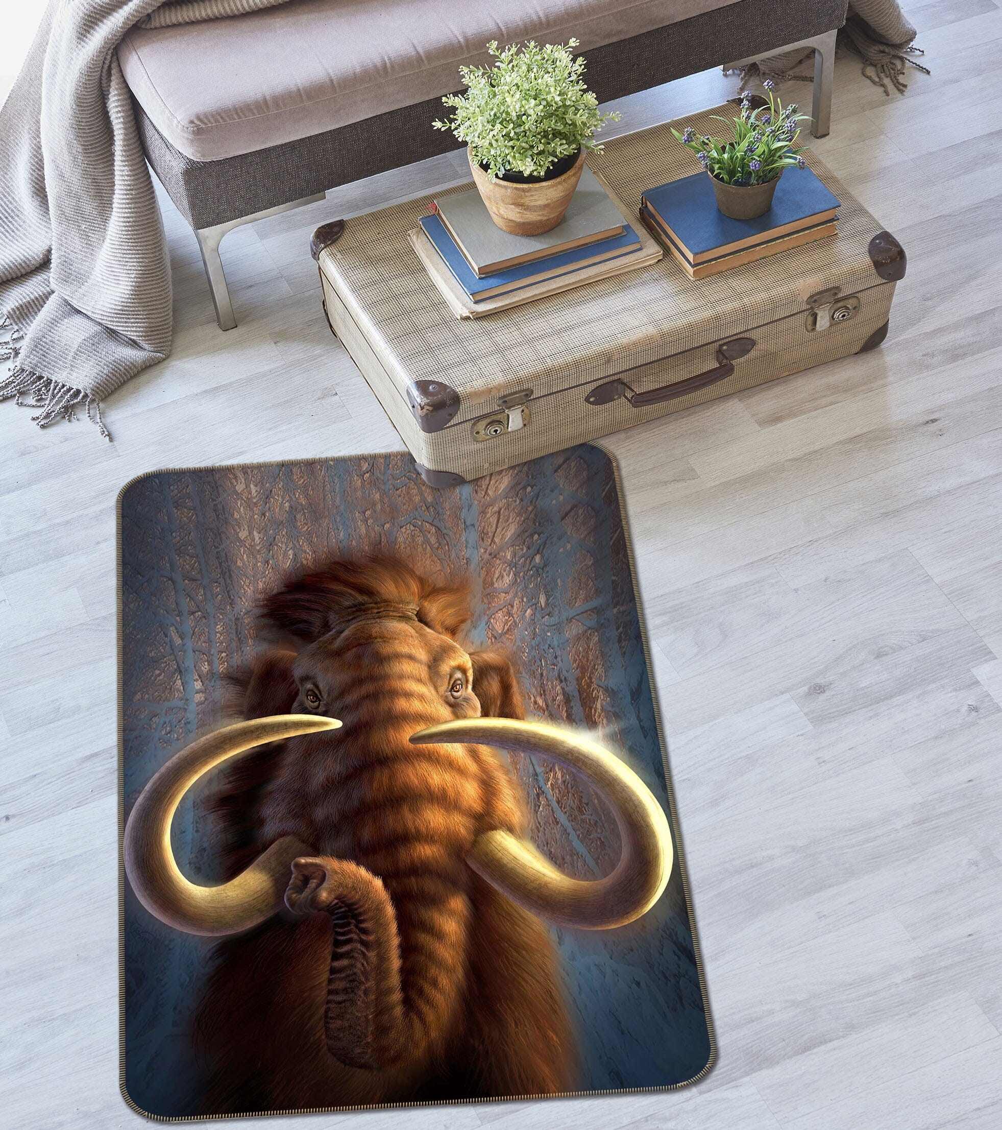 3D Mammoth 1073 Jerry LoFaro Rug Non Slip Rug Mat Mat AJ Creativity Home