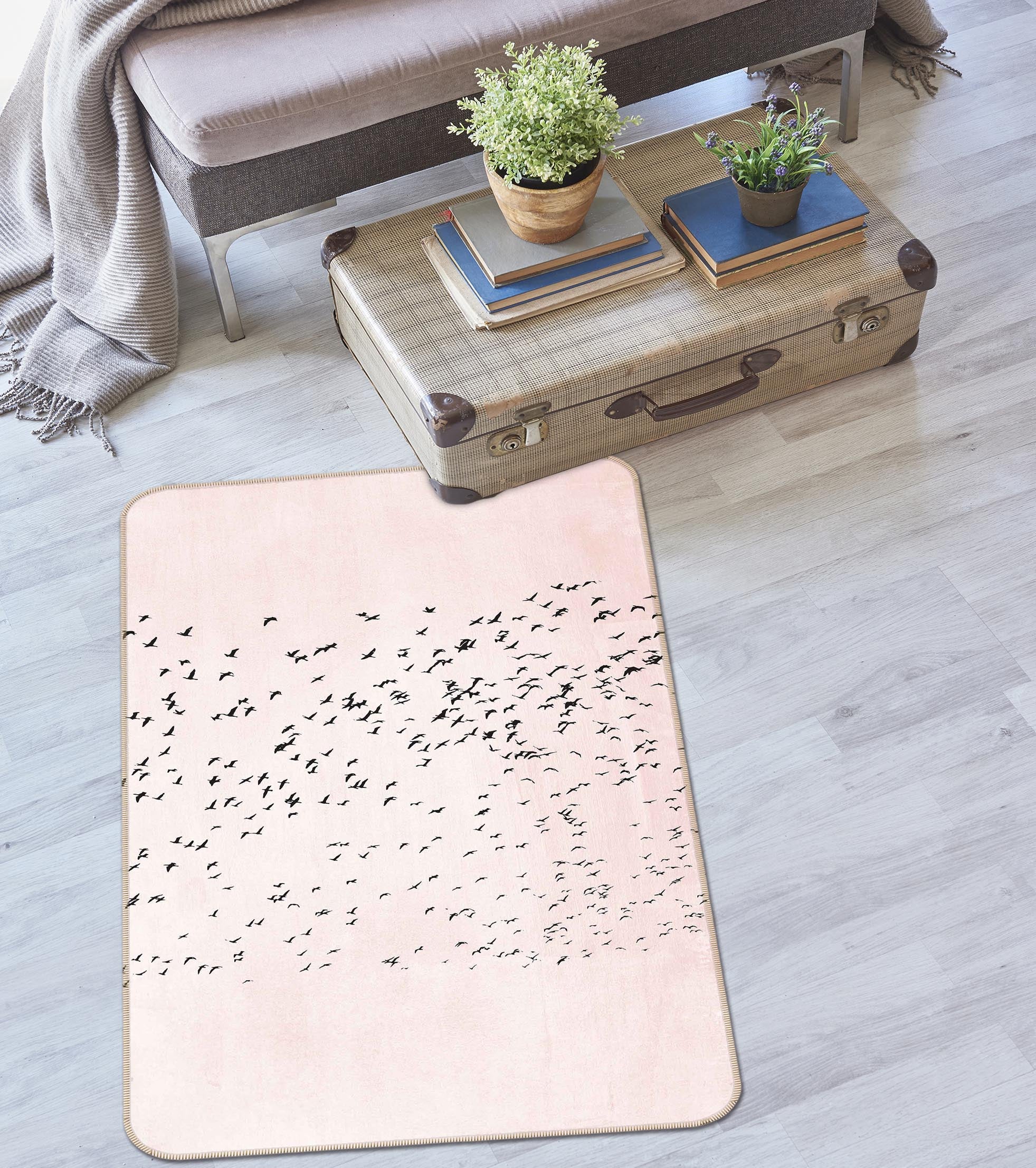 3D Flock Birds 84131 Boris Draschoff Rug Non Slip Rug Mat
