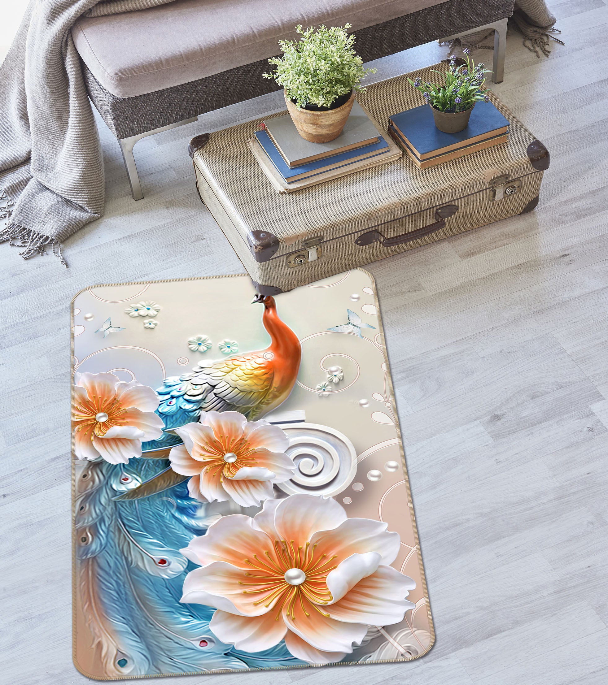 3D Fish Flower 34095 Non Slip Rug Mat