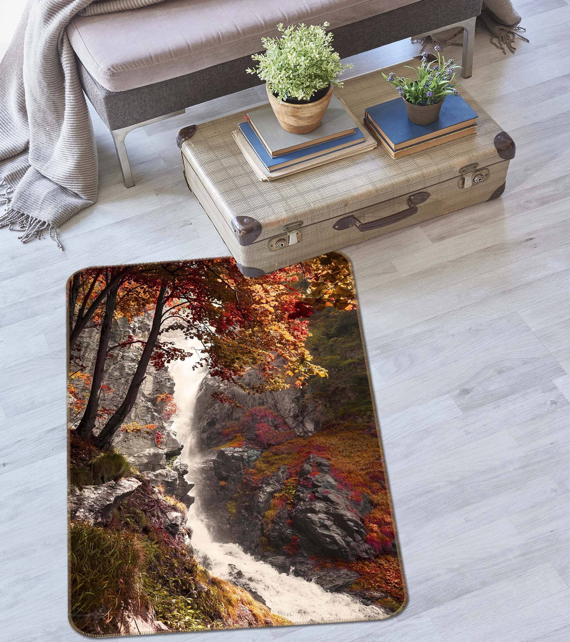 3D Canyon Stream 1178 Marco Carmassi Rug Non Slip Rug Mat Mat AJ Creativity Home