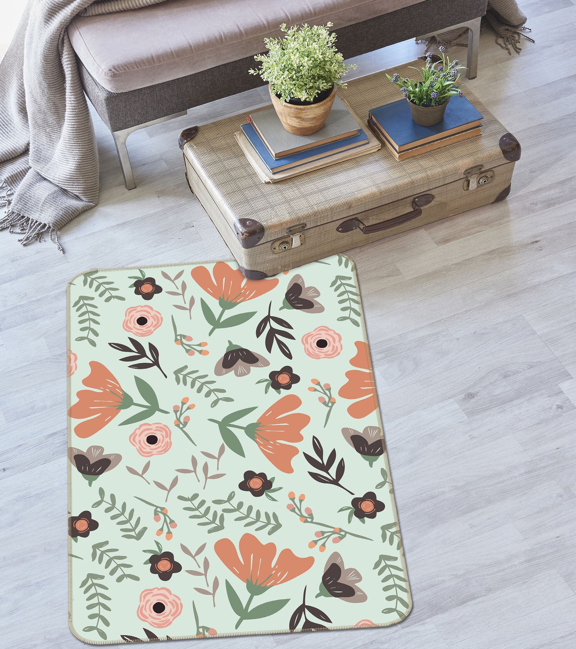 3D Colored Flowers 1109 Jillian Helvey Rug Non Slip Rug Mat Mat AJ Creativity Home