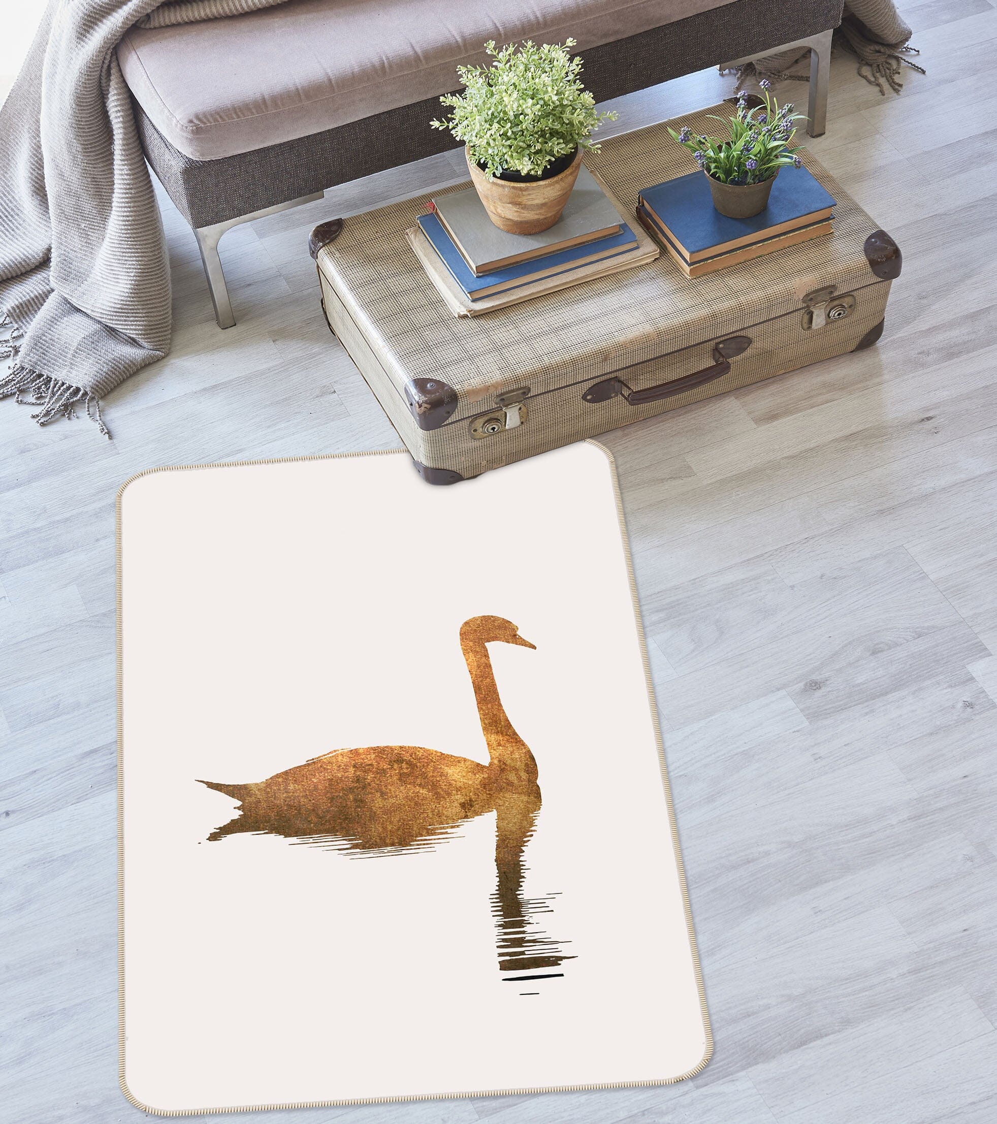 3D Golden Swan 1126 Boris Draschoff Rug Non Slip Rug Mat Mat AJ Creativity Home