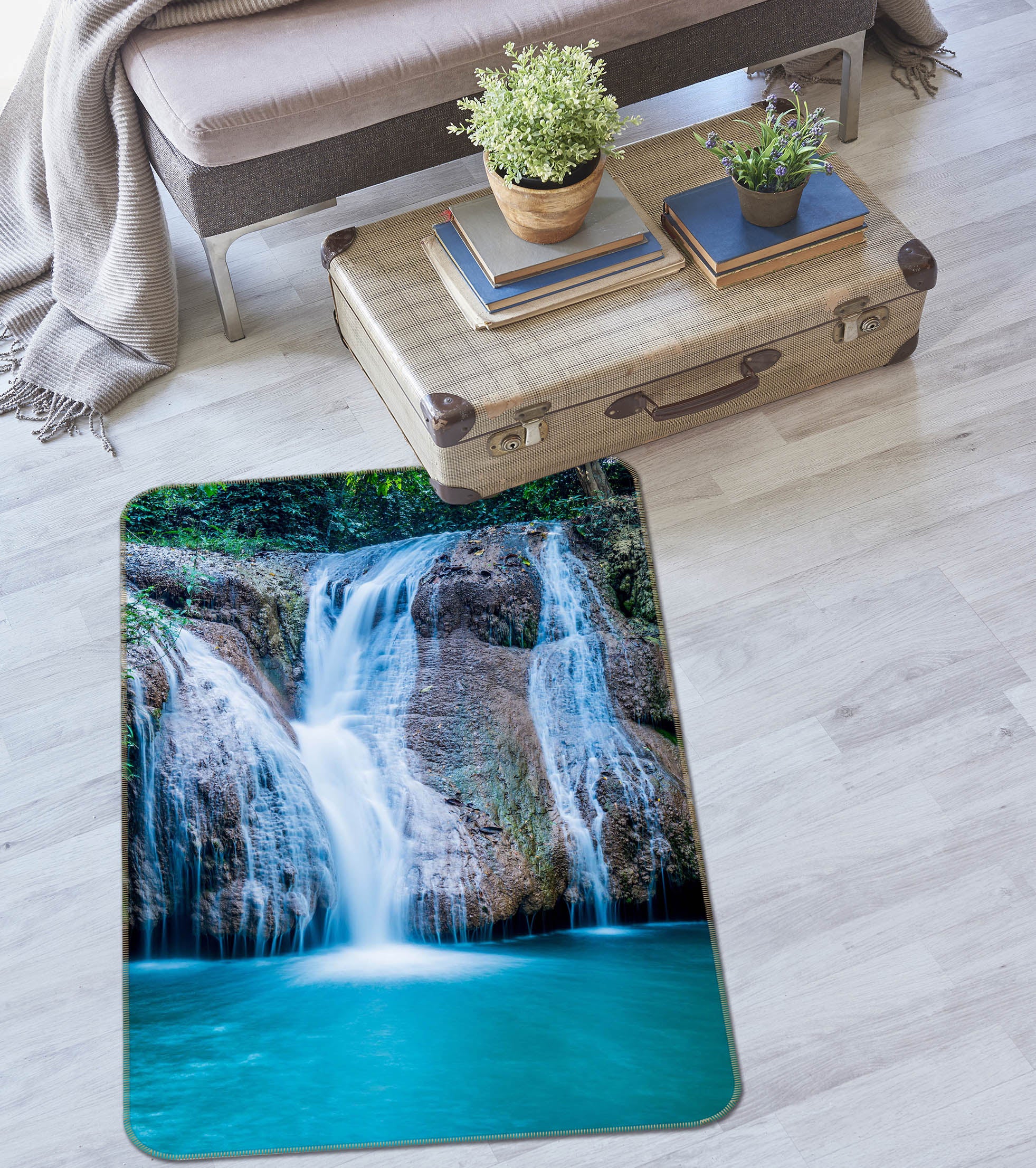 3D Waterfall Lake Water 26015 Non Slip Rug Mat