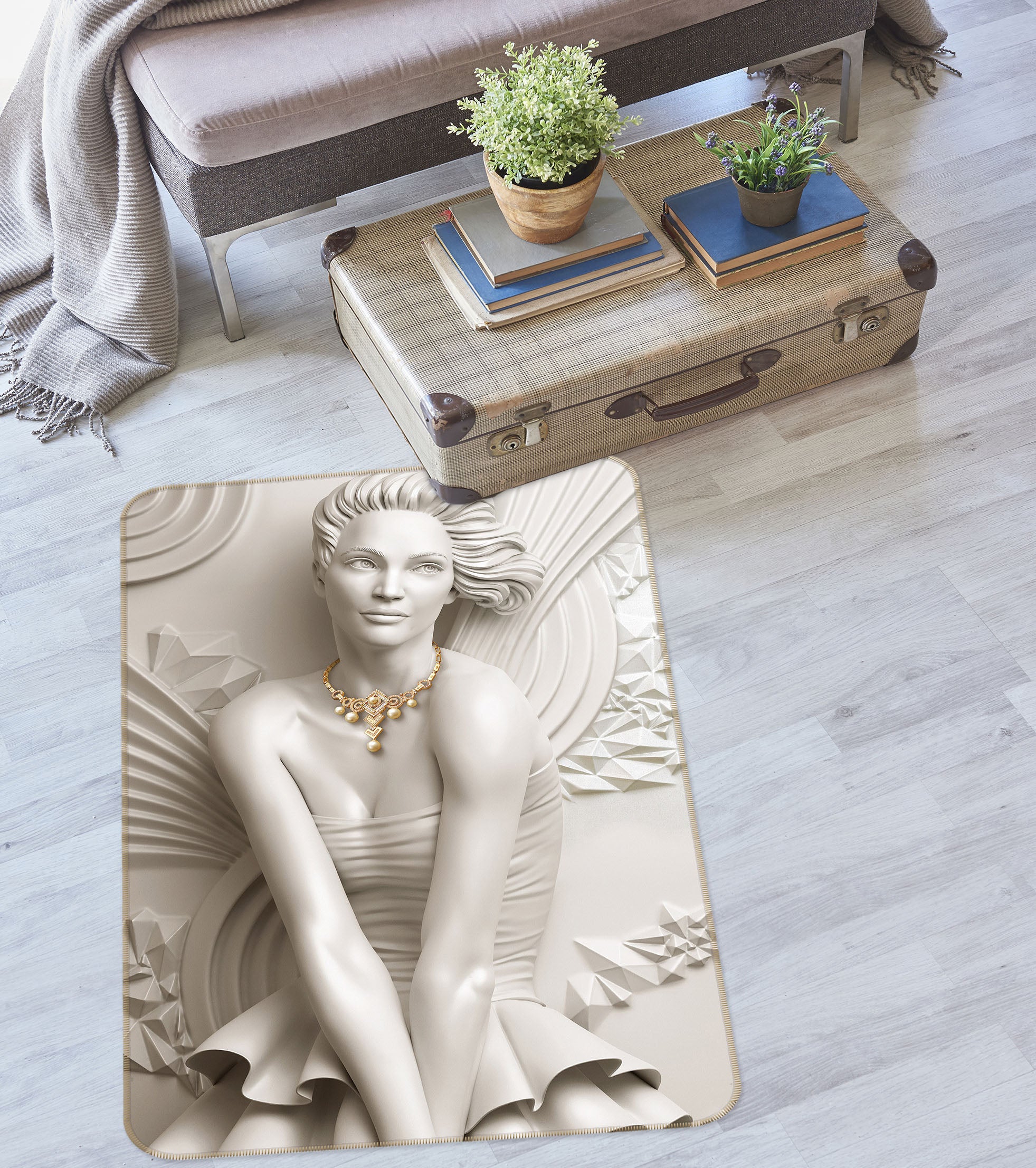 3D Beauty Statue 65167 Non Slip Rug Mat
