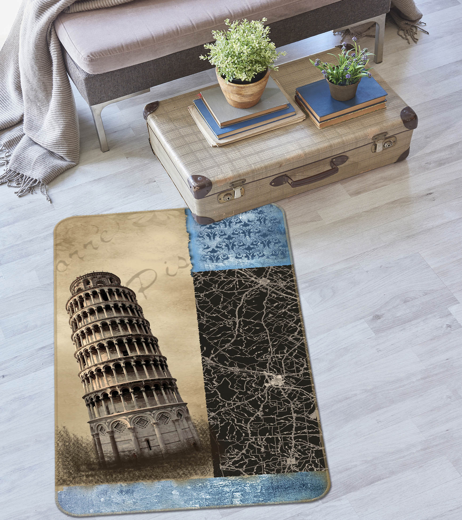 3D Building Pattern 32146 Non Slip Rug Mat