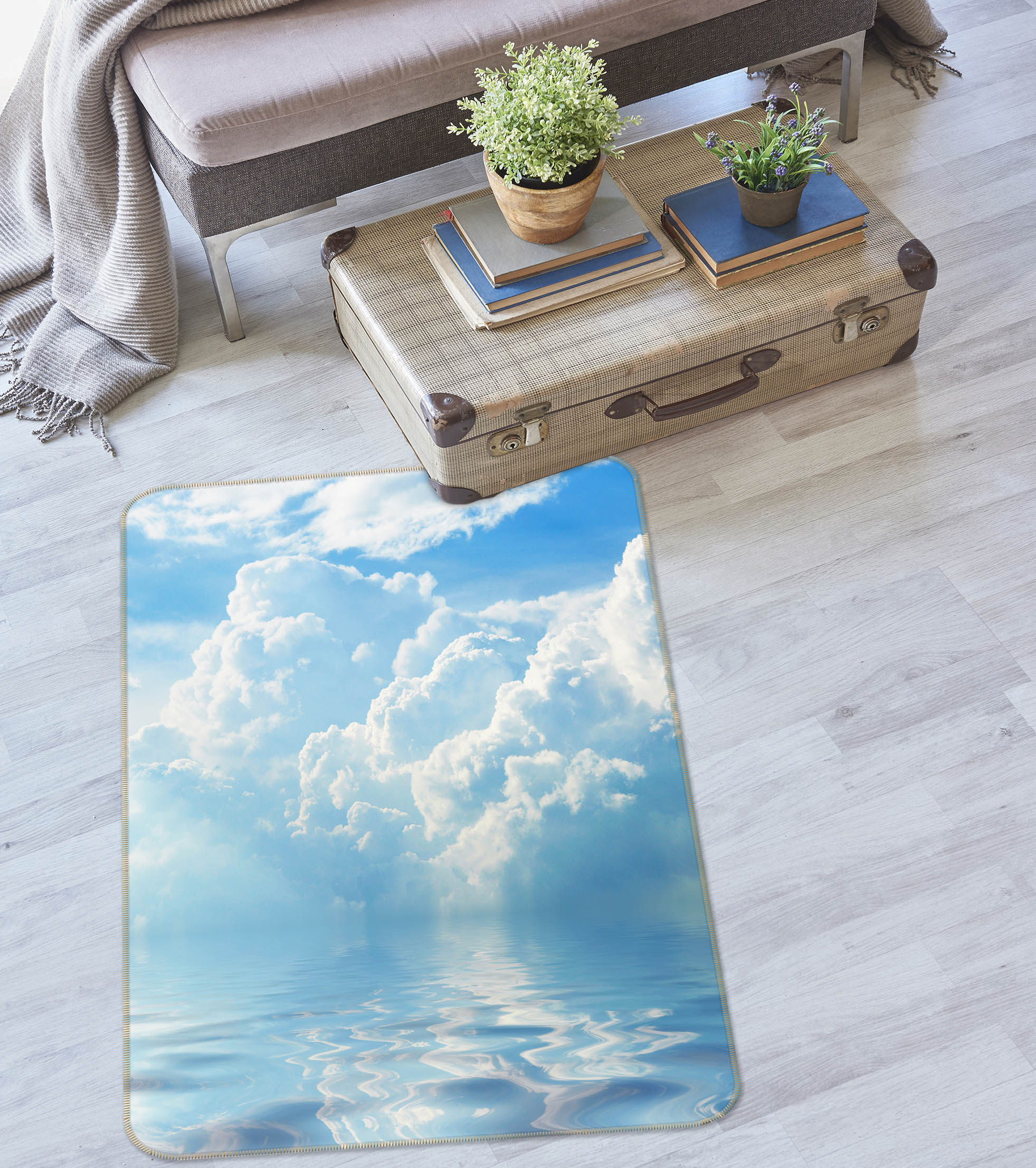 3D Clouds 34186 Non Slip Rug Mat