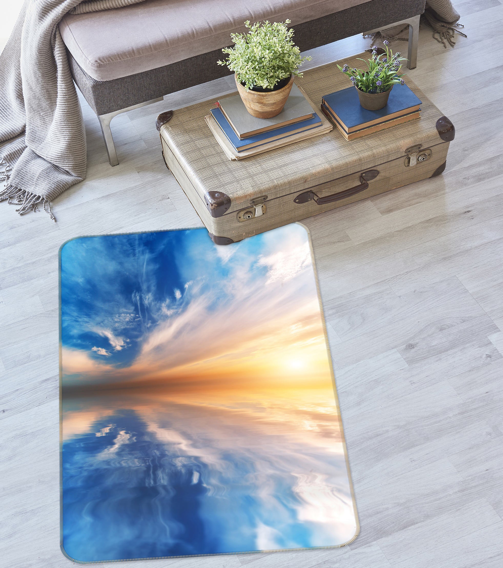 3D Sky Reflection 76109 Non Slip Rug Mat