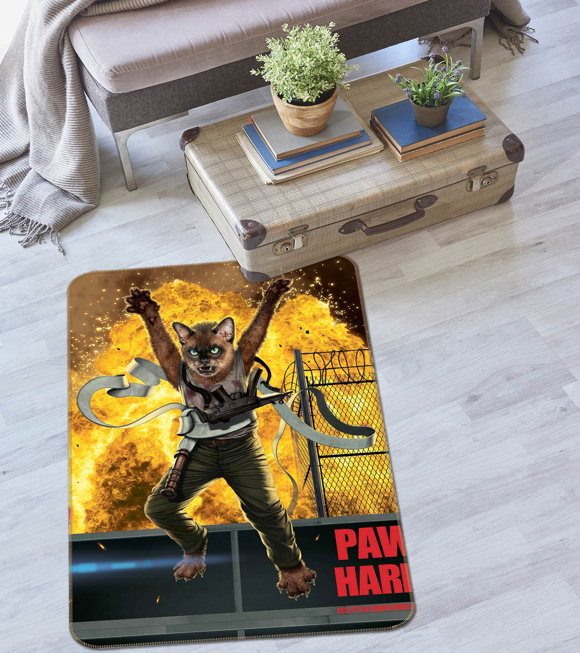 3D Cat Man 84243 Vincent Hie Rug Non Slip Rug Mat