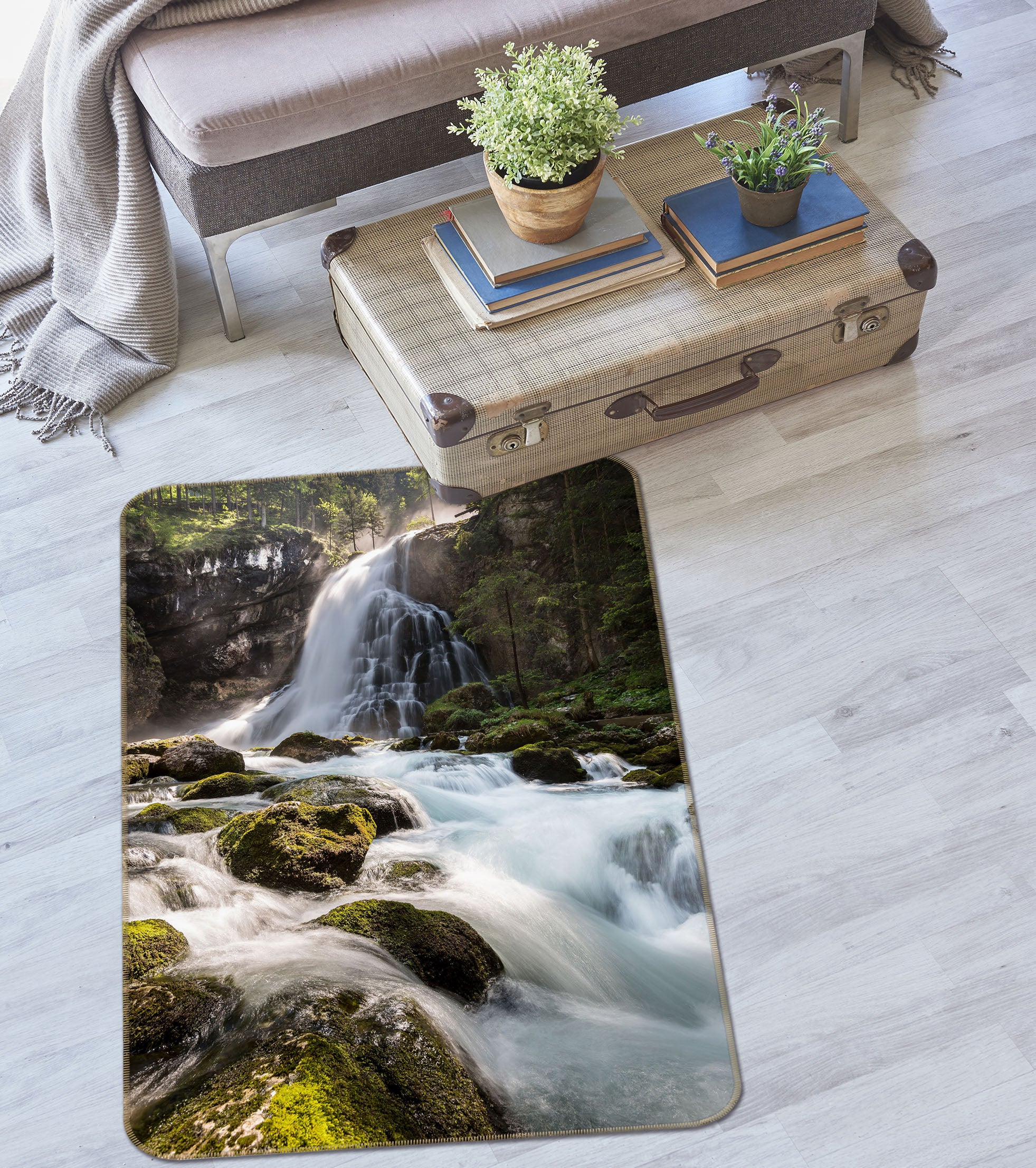 3D Rapids Waterfall 26139 Non Slip Rug Mat