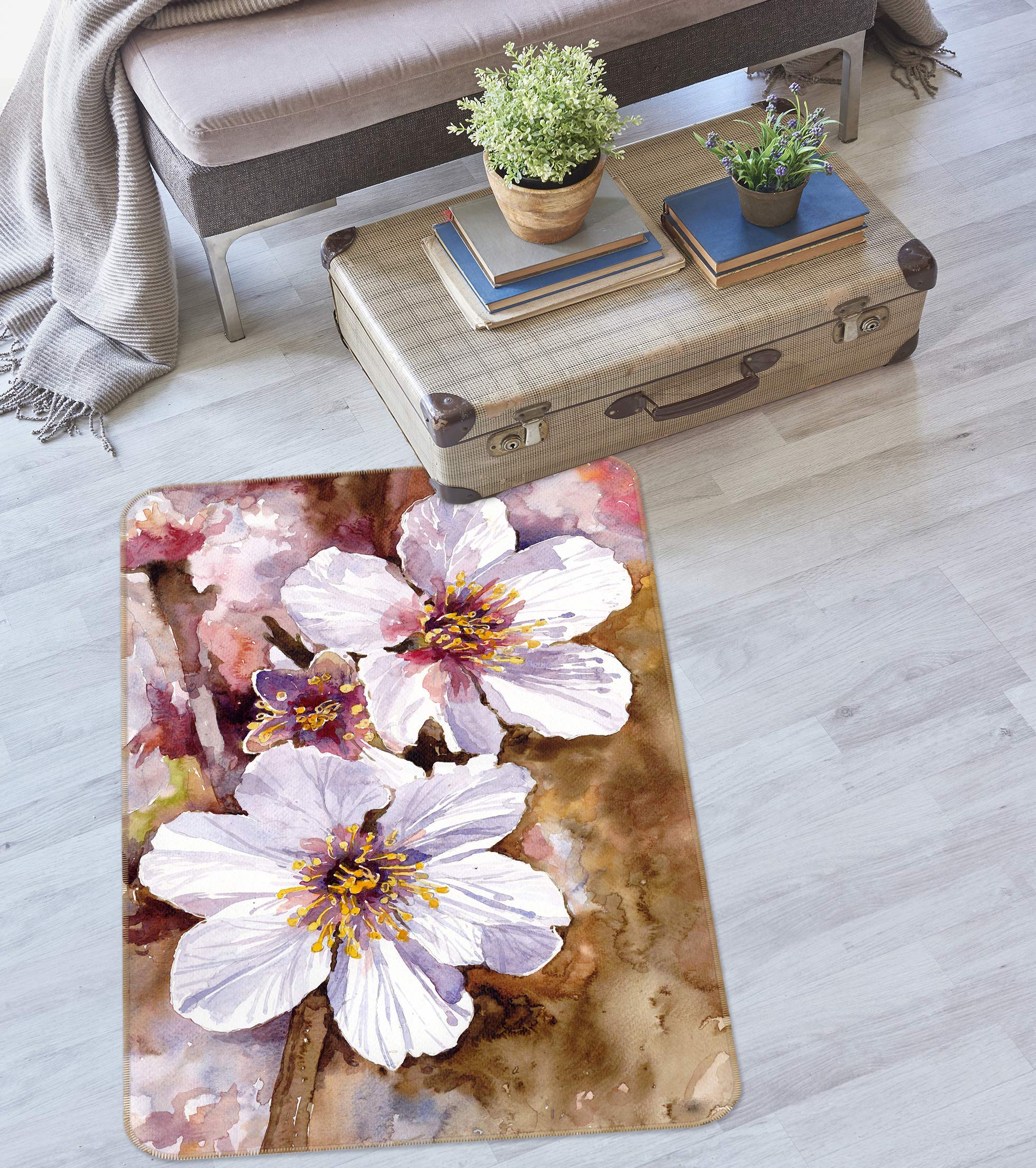 3D Flowers 27016 Non Slip Rug Mat