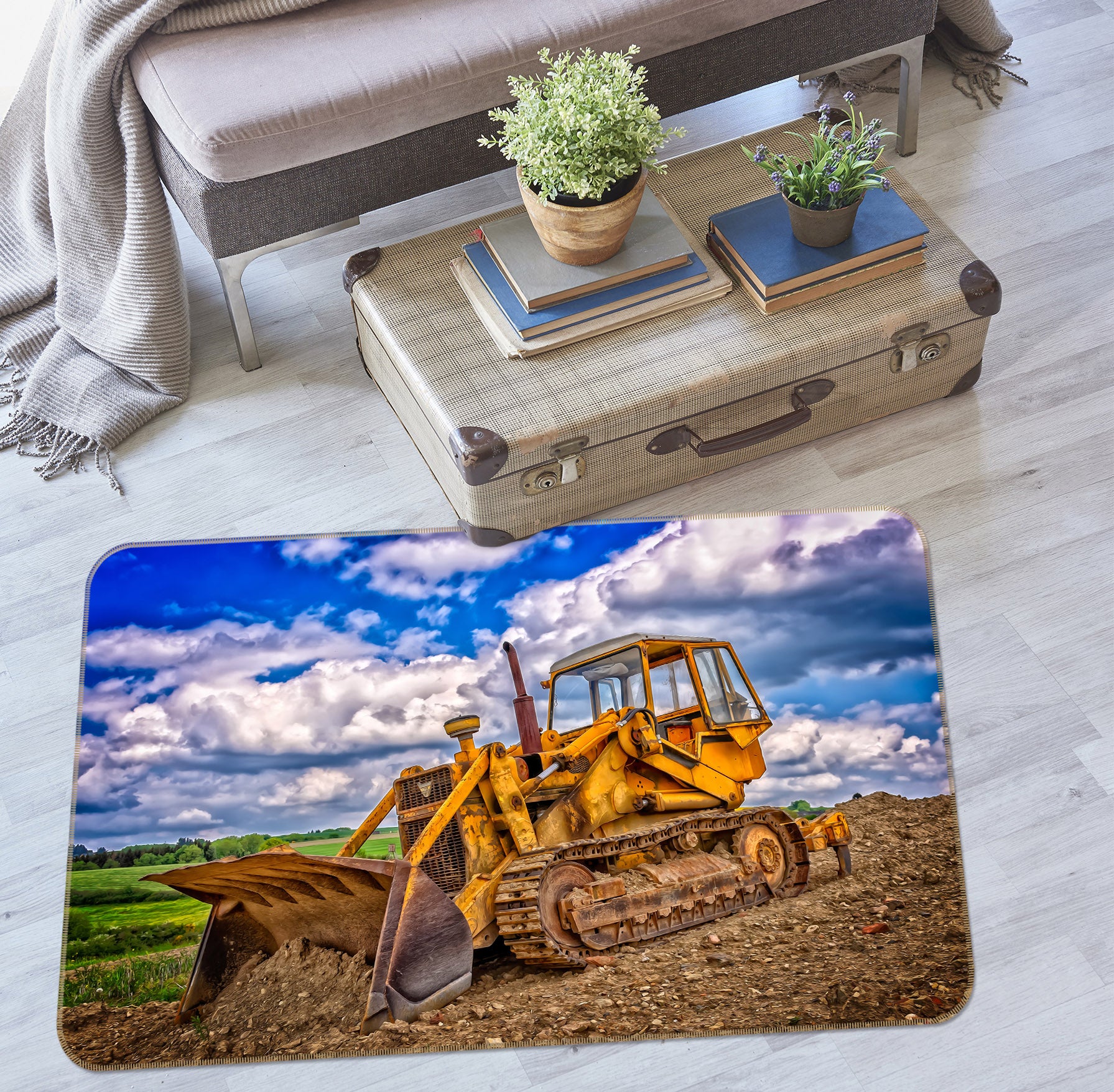 3D Excavator 38205 Vehicle Non Slip Rug Mat