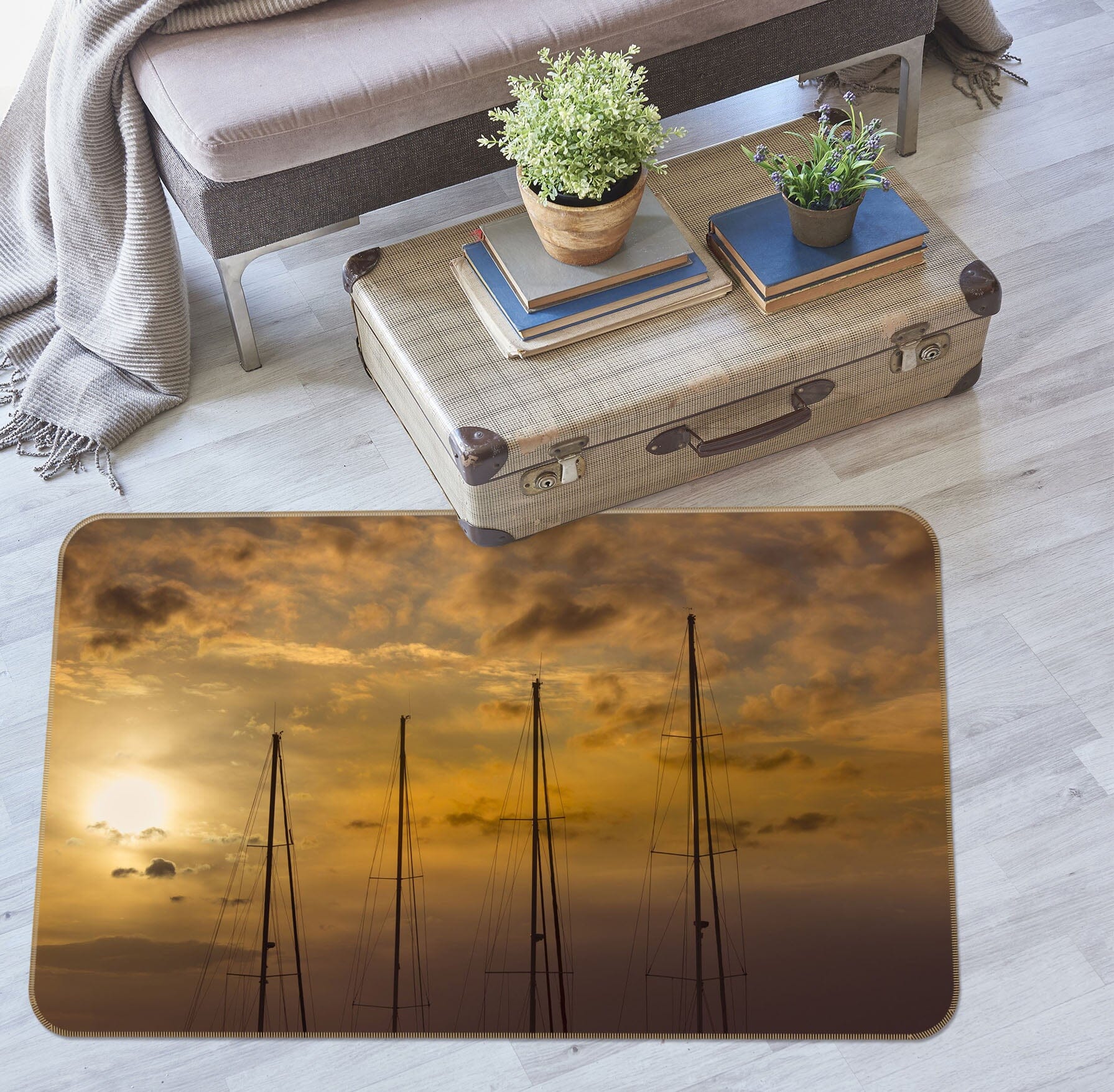 3D Four Trees 1137 Marco Carmassi Rug Non Slip Rug Mat Mat AJ Creativity Home