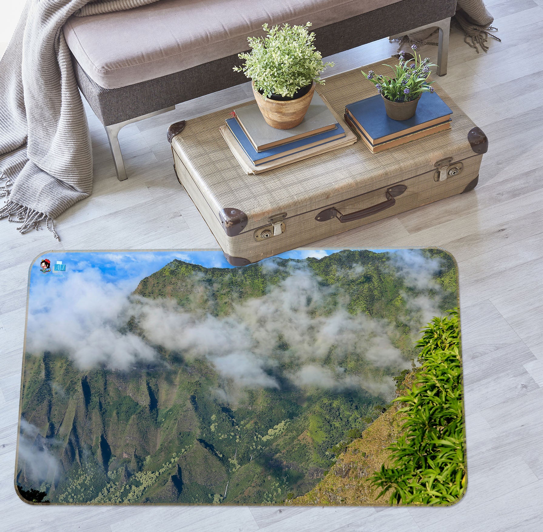 3D Mountain Rock 11191 Kathy Barefield Rug Non Slip Rug Mat
