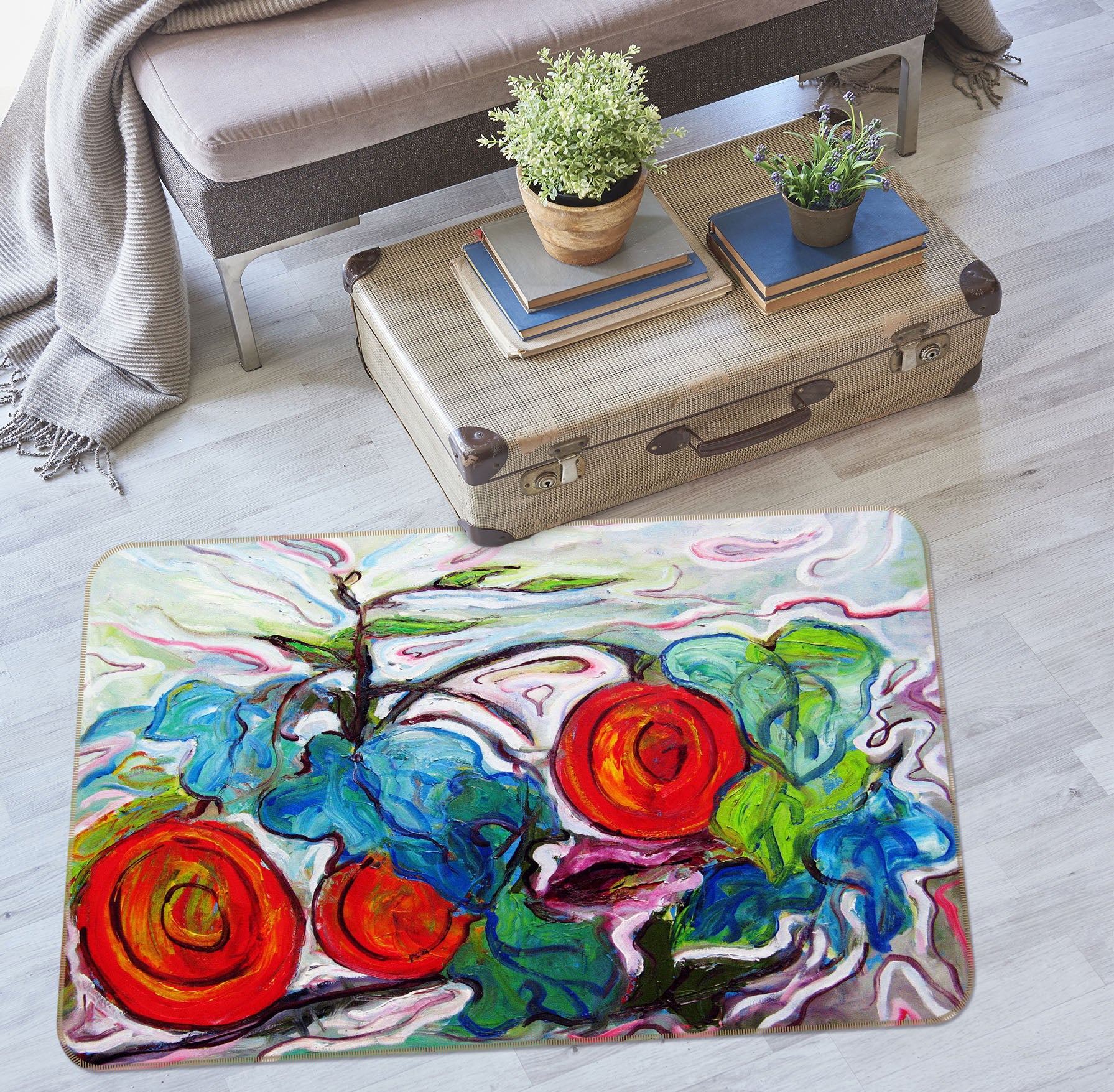 3D Red Fruit 33156 Non Slip Rug Mat