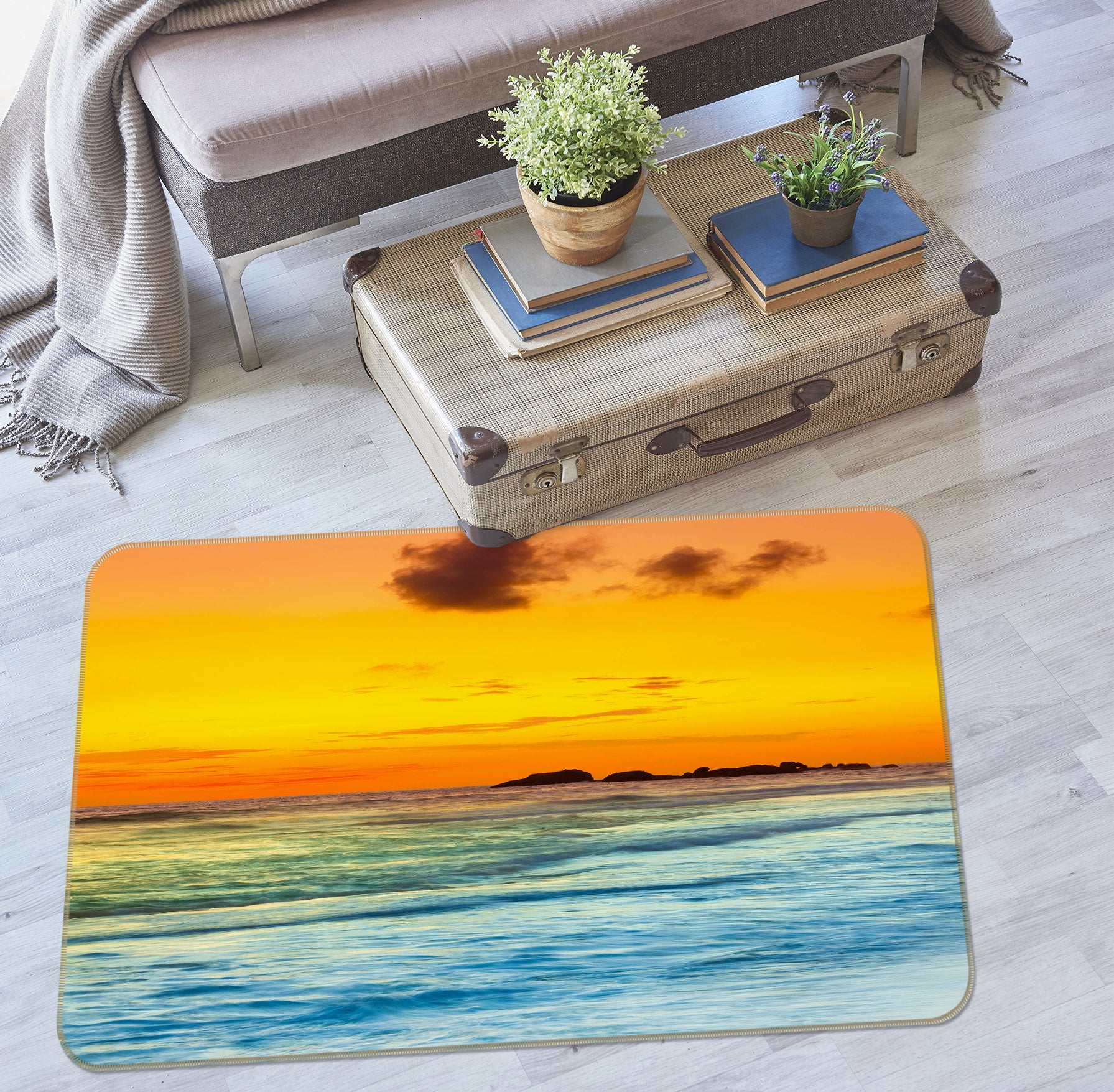 3D Sea Sky 27132 Non Slip Rug Mat
