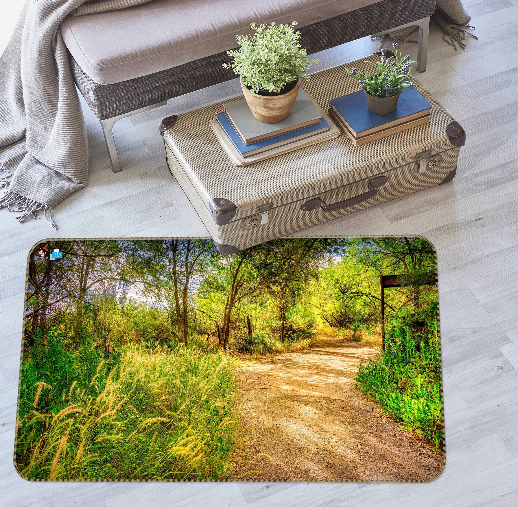 3D Grass Path 5153 Beth Sheridan Rug Non Slip Rug Mat