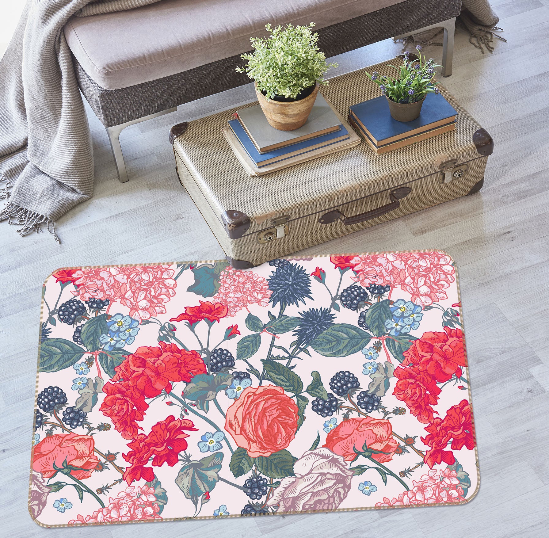 3D Flowers 31044 Non Slip Rug Mat