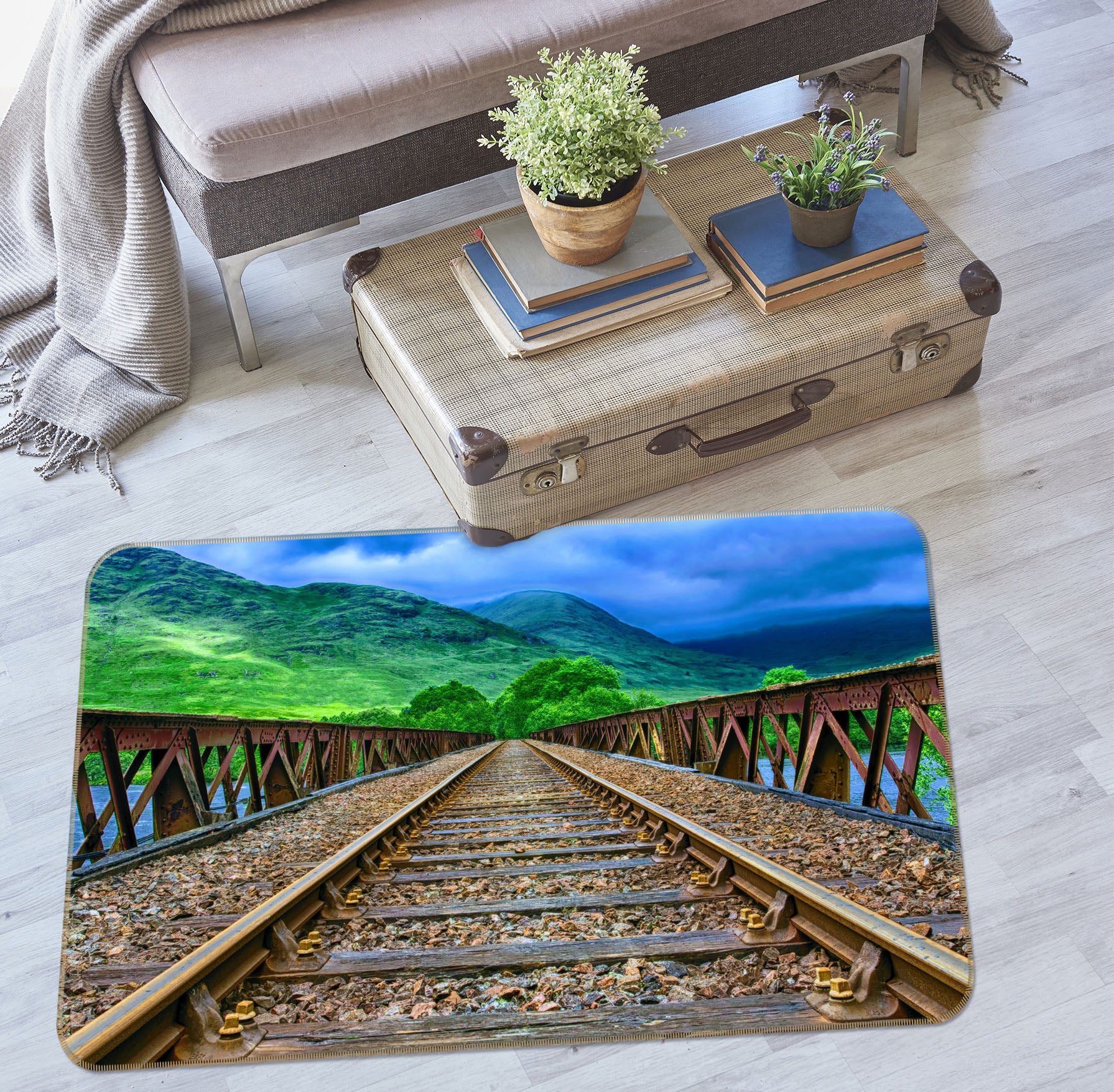 3D Mountains Track 68076 Vehicle Non Slip Rug Mat