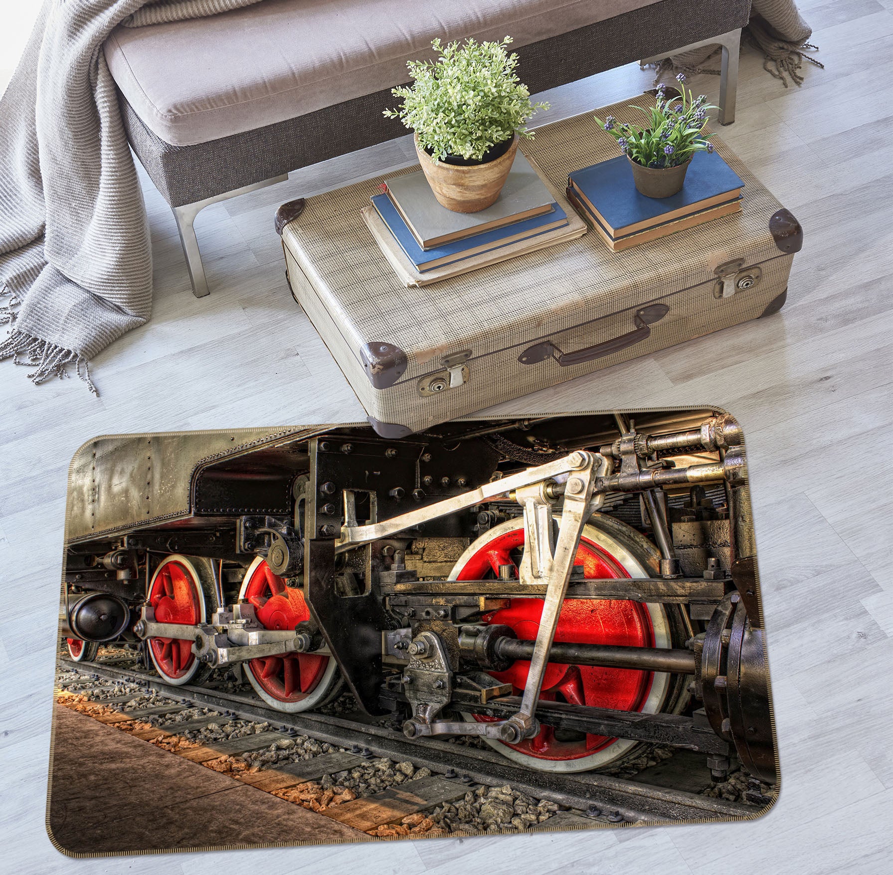 3D Train Wheel 42117 Vehicle Non Slip Rug Mat