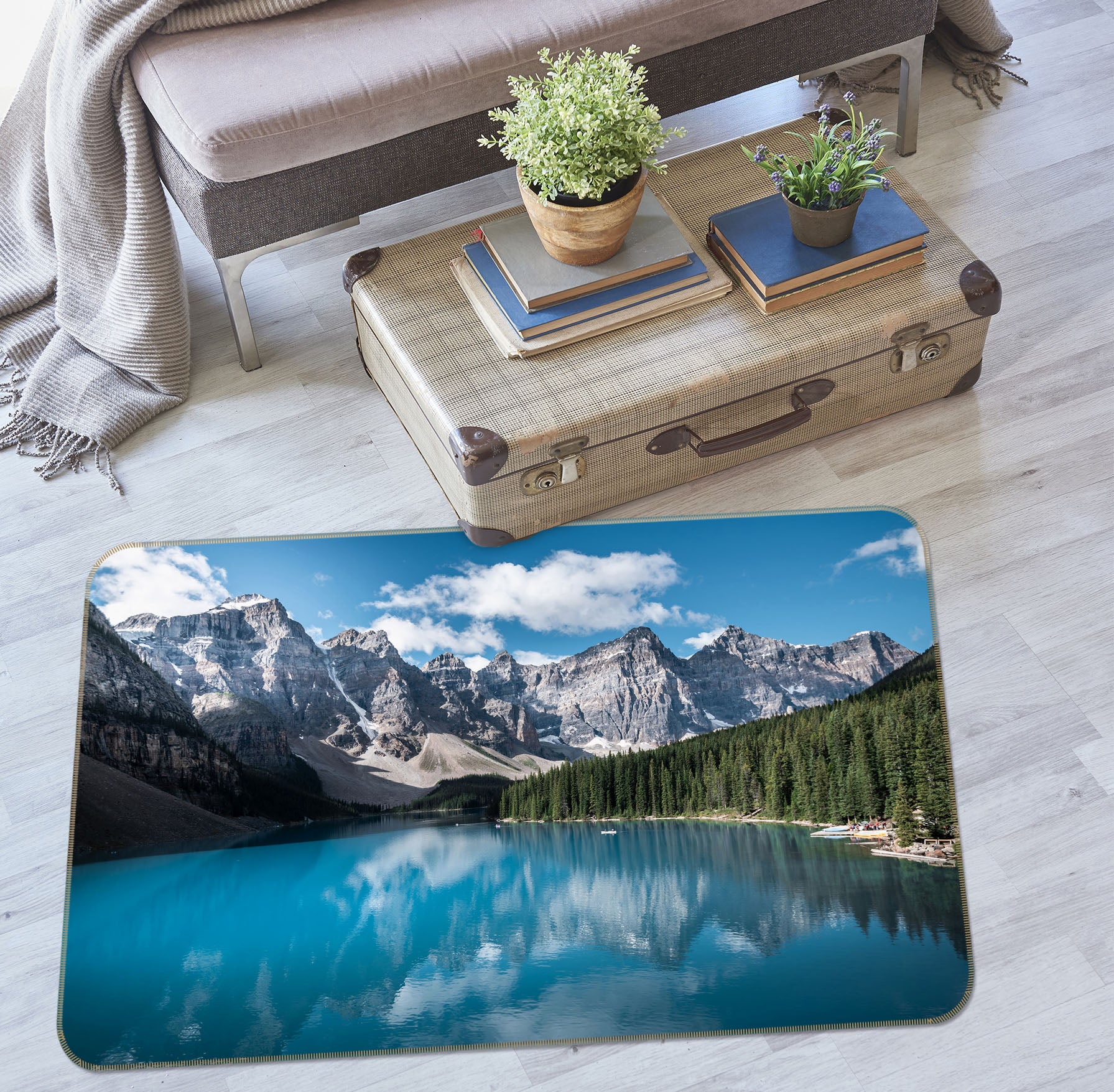 3D Iceberg Lake Water 31020 Non Slip Rug Mat