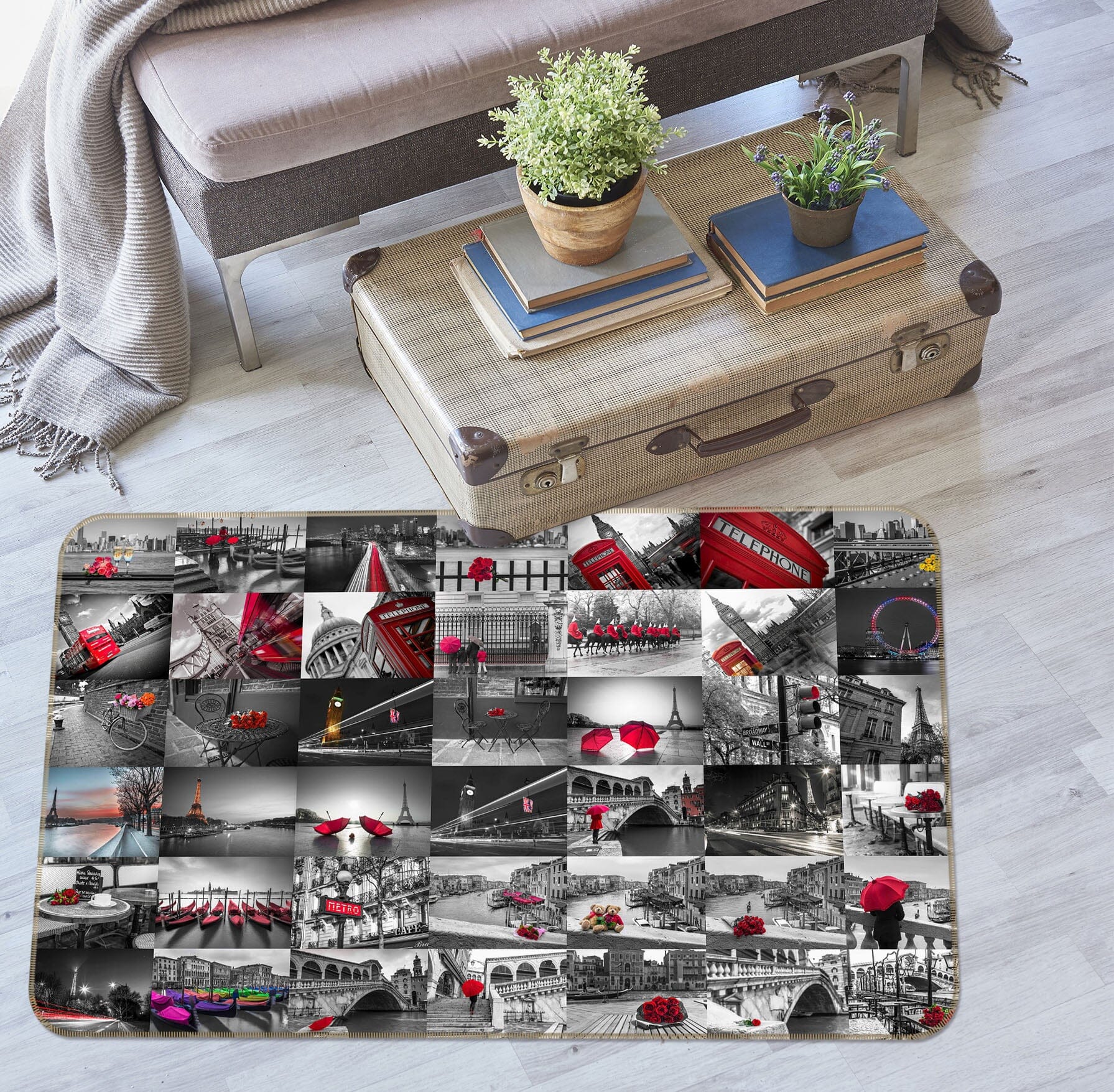3D Modern City 3001 Assaf Frank Rug Non Slip Rug Mat Mat AJ Creativity Home