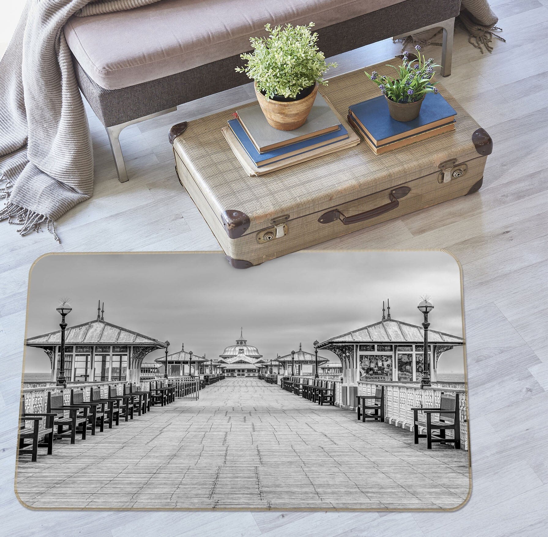 3D Slate Bridge 3032 Assaf Frank Rug Non Slip Rug Mat Mat AJ Creativity Home