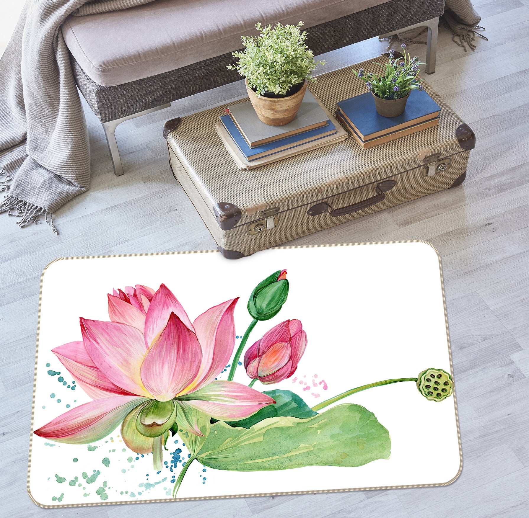 3D Lotus 36068 Non Slip Rug Mat
