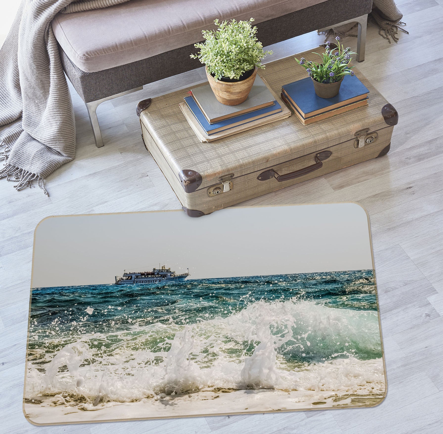 3D Sea Waves 42066 Vehicle Non Slip Rug Mat