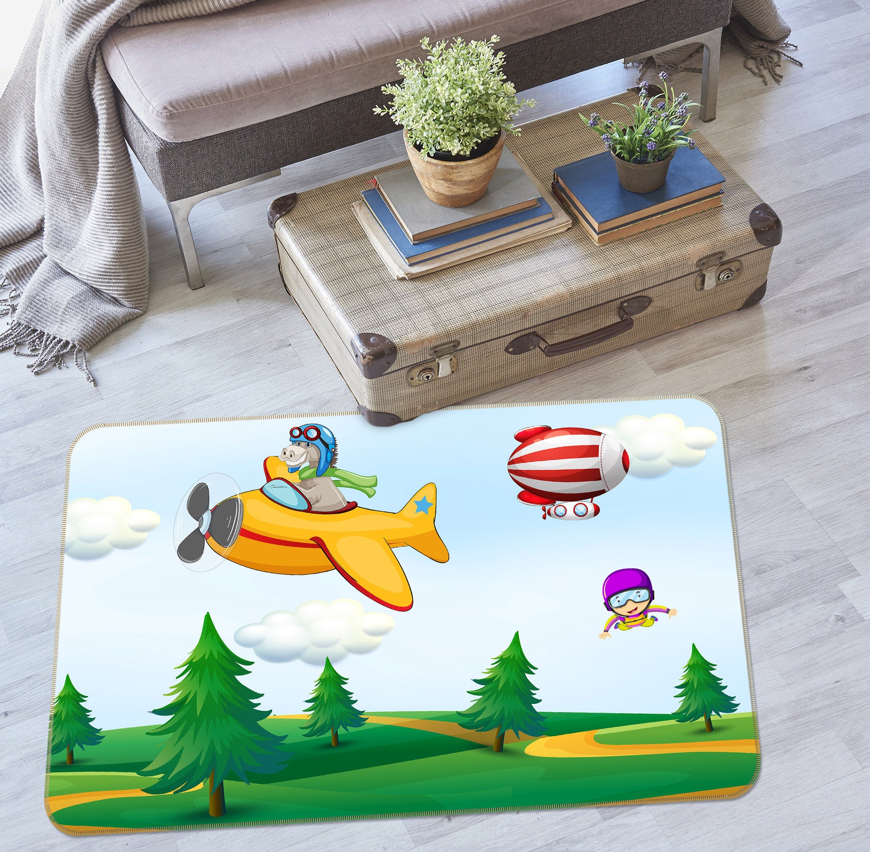 3D Trees Aircraft 36149 Non Slip Rug Mat