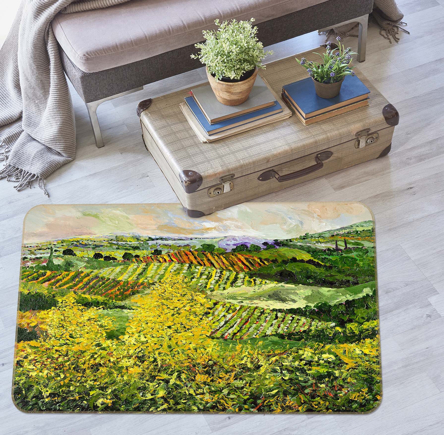 3D Yellow Trees 1004 Allan P. Friedlander Rug Non Slip Rug Mat Mat AJ Creativity Home