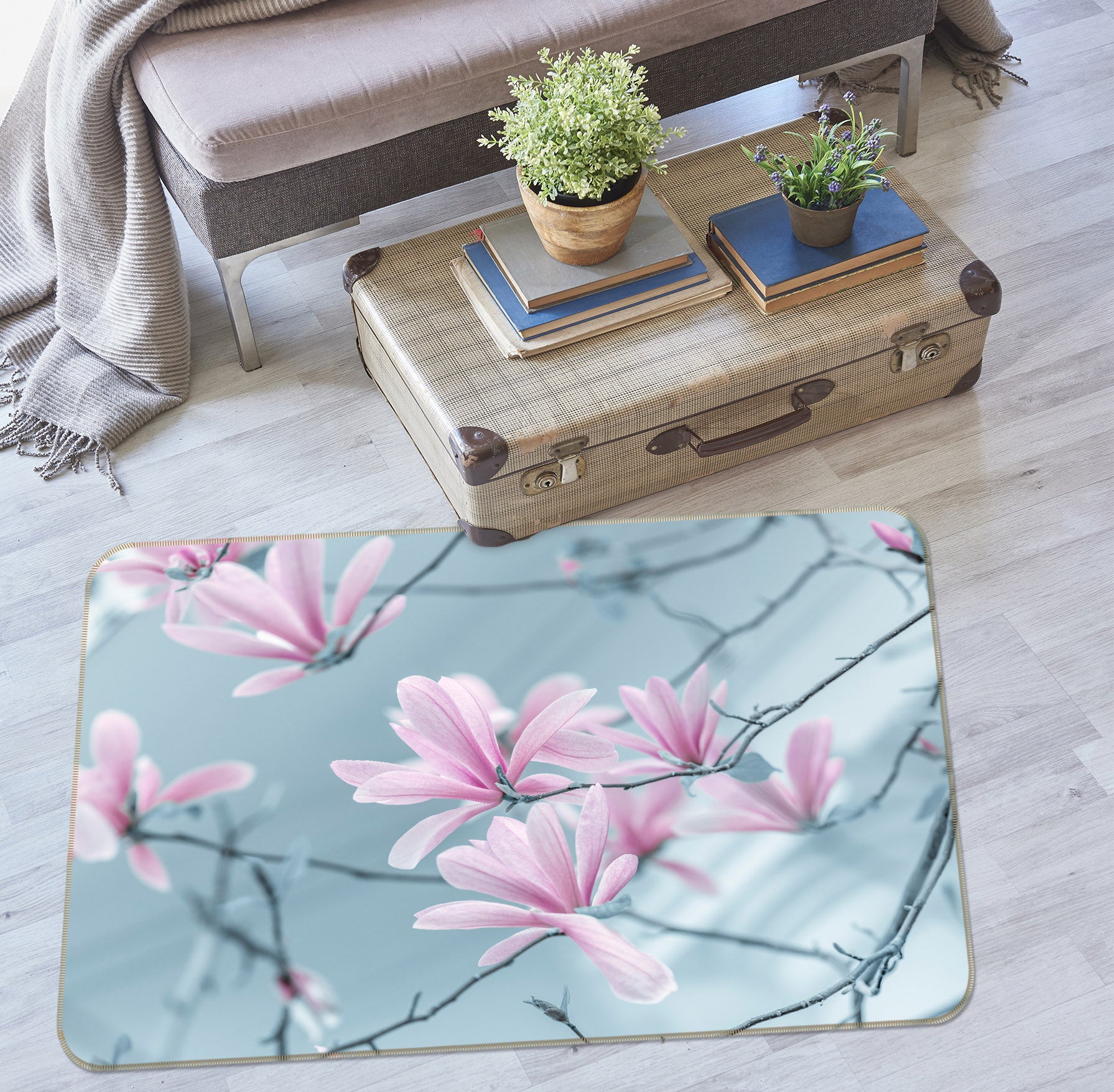 3D Flower Branch 83271 Assaf Frank Rug Non Slip Rug Mat