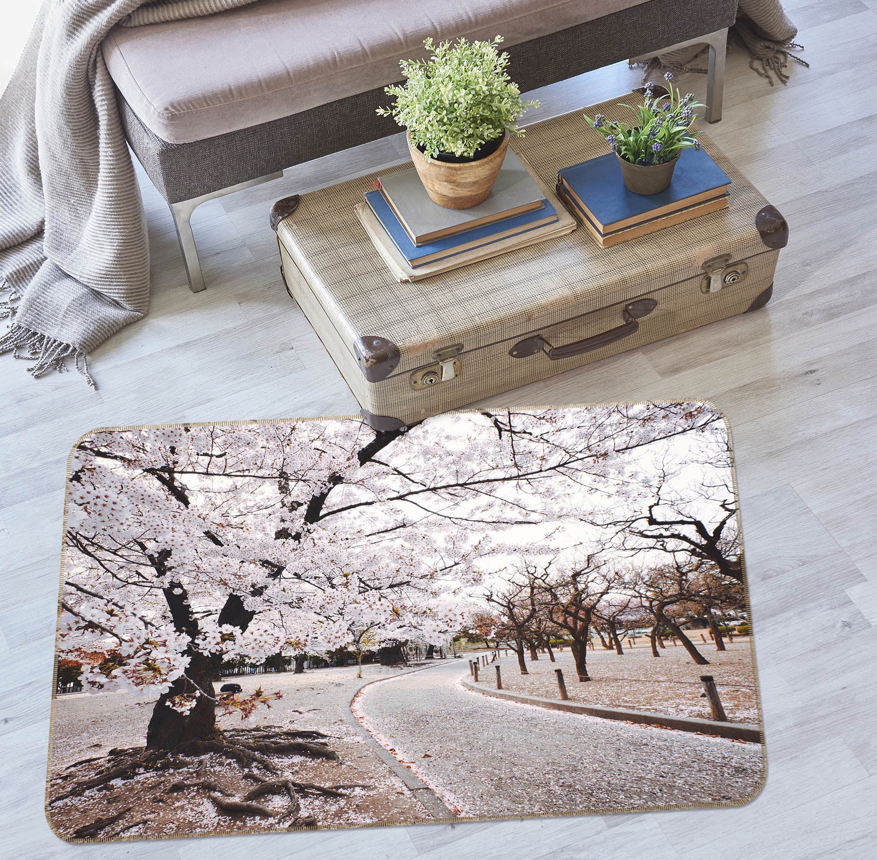 3D Cherry Tree Street 65107 Non Slip Rug Mat