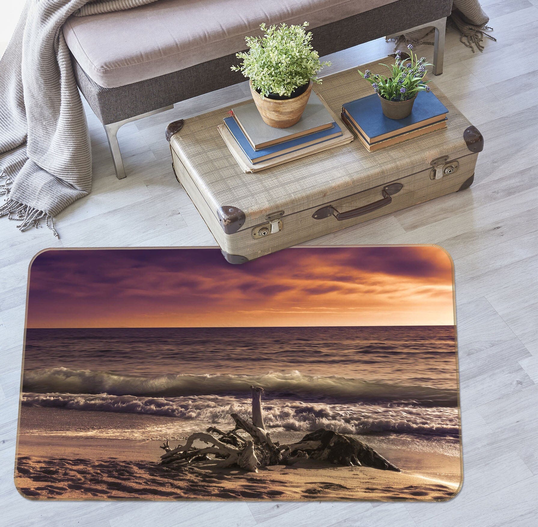 3D Wave Beach 1153 Marco Carmassi Rug Non Slip Rug Mat Mat AJ Creativity Home