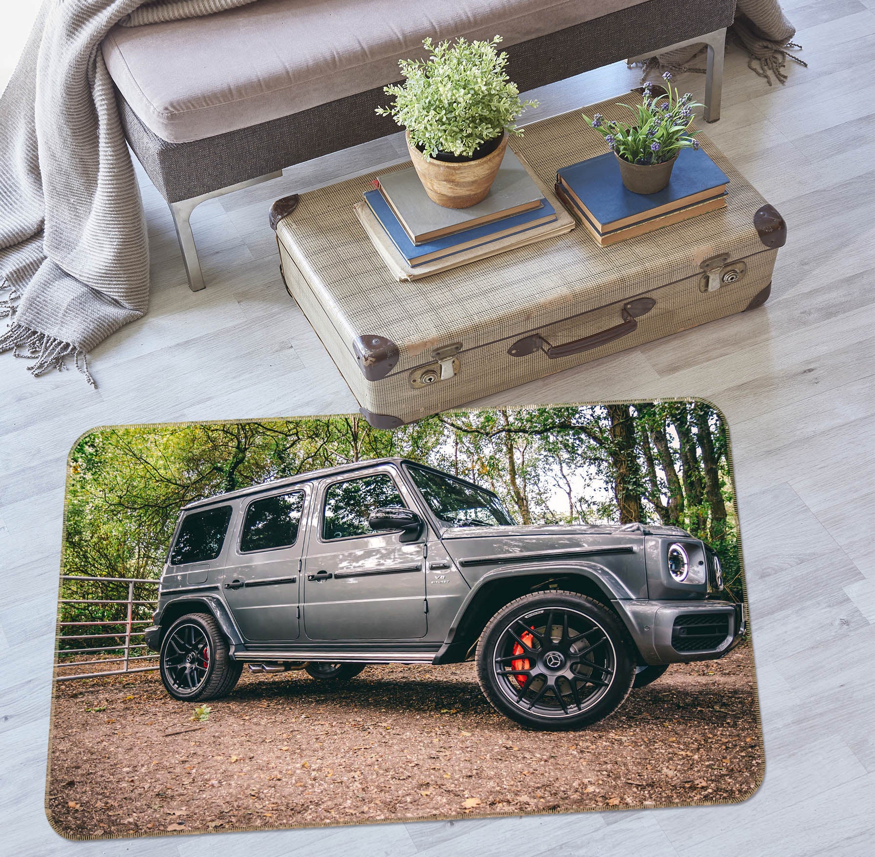 3D Tree Gray Car 68055 Vehicle Non Slip Rug Mat