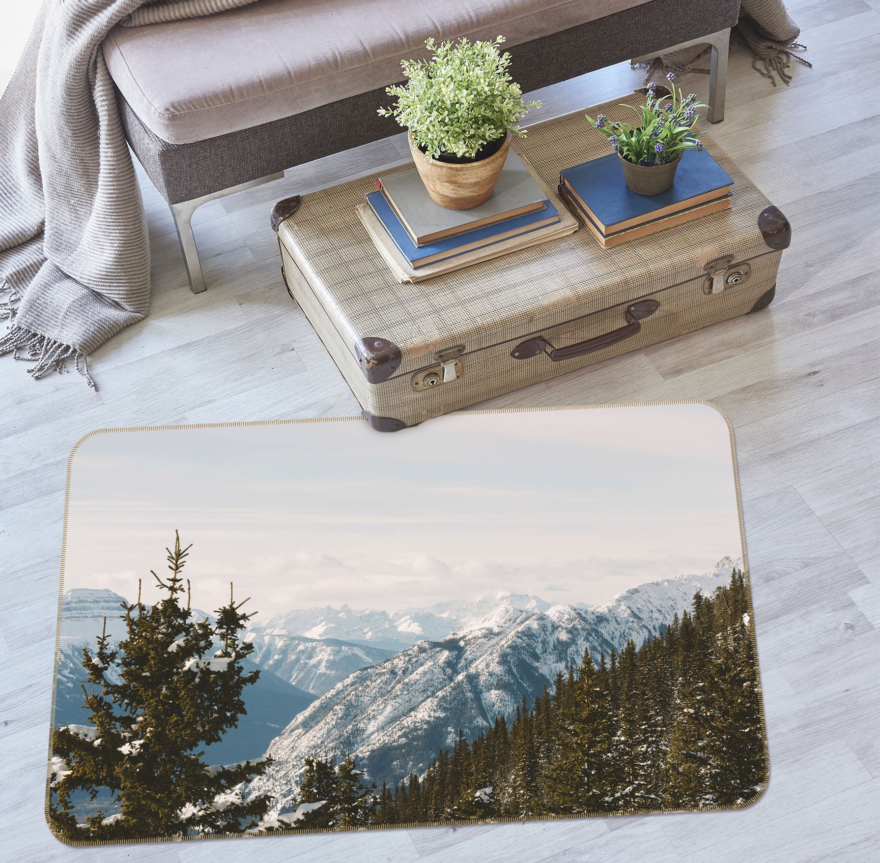 3D Mountain Forest 31108 Non Slip Rug Mat