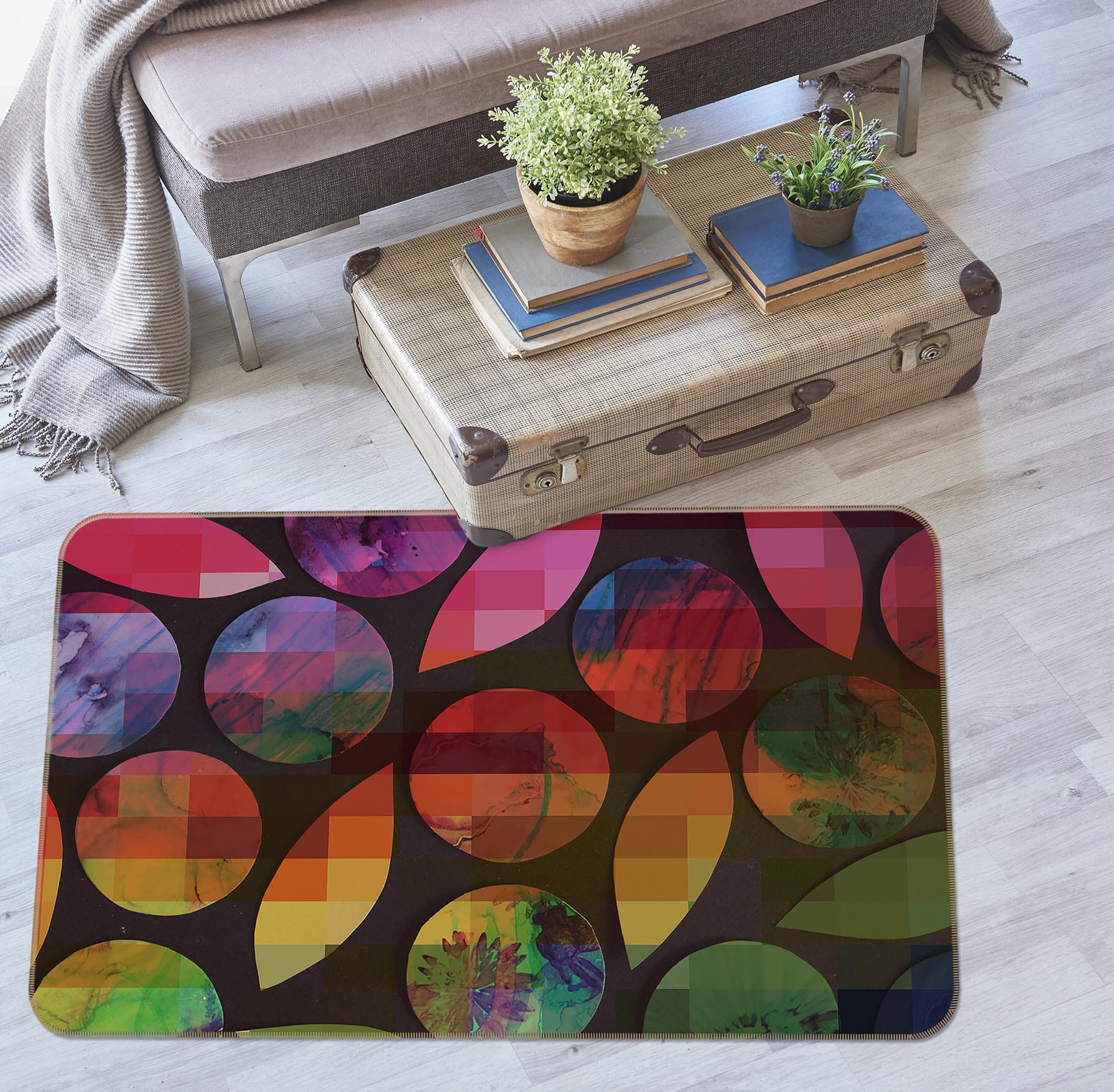 3D Colored Geometric Pattern 1006 Shandra Smith Rug Non Slip Rug Mat Mat AJ Creativity Home
