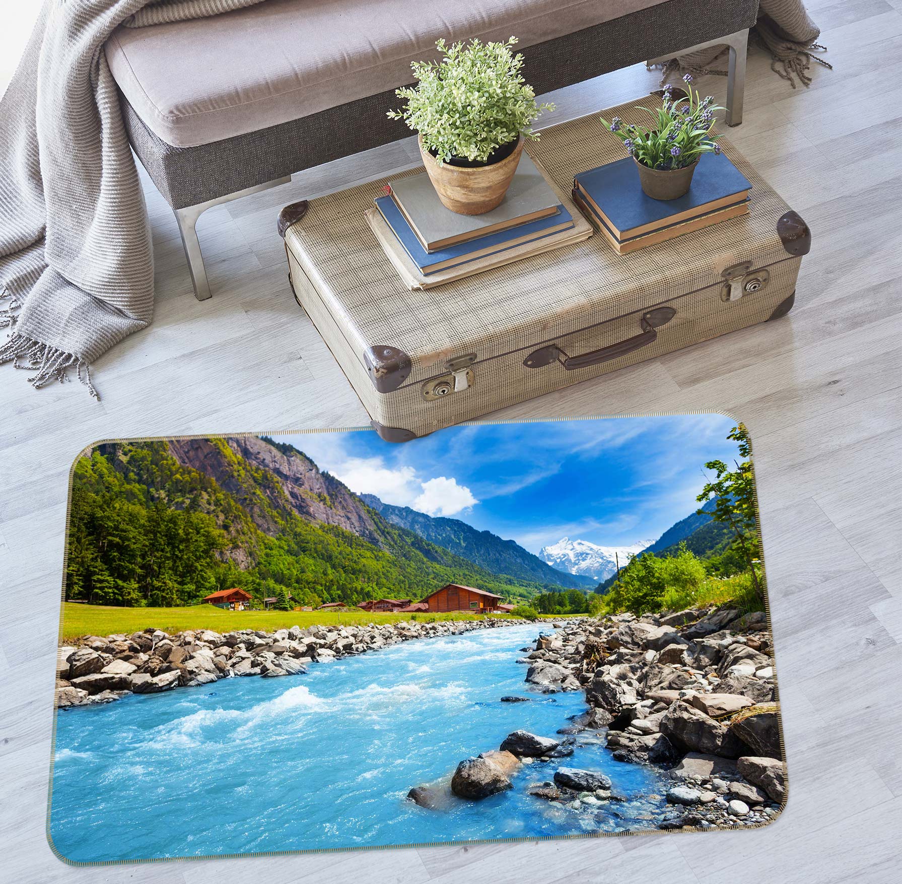 3D Landscape Stone 76218 Non Slip Rug Mat