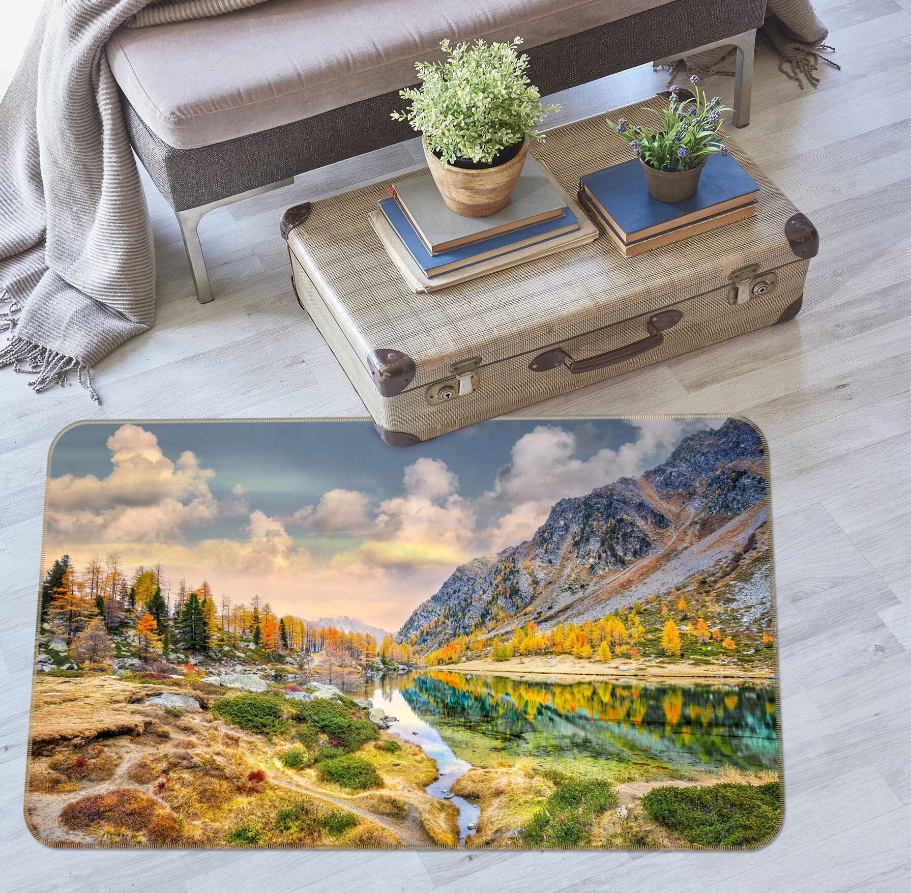 3D Forest River 1058 Marco Carmassi Rug Non Slip Rug Mat Mat AJ Creativity Home
